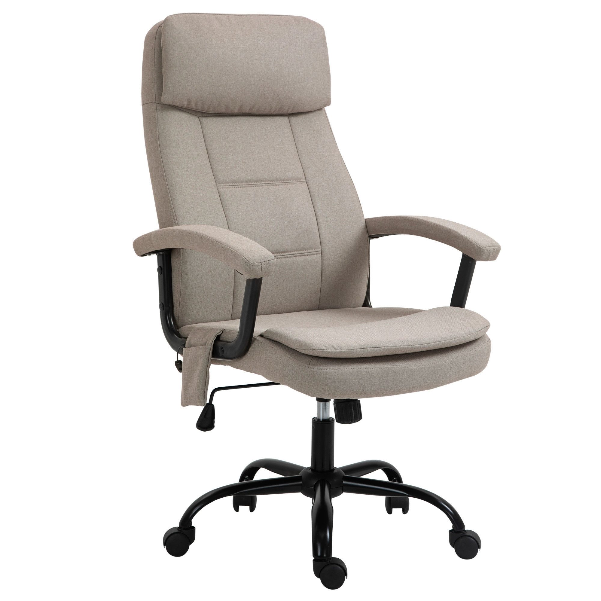MC Star Bürostuhl mit Massagefunktion ergonomischer Schreibtischstuhl höhenverstellbar (mit Wippfunktion Beige für Komfort im Homeoffice)