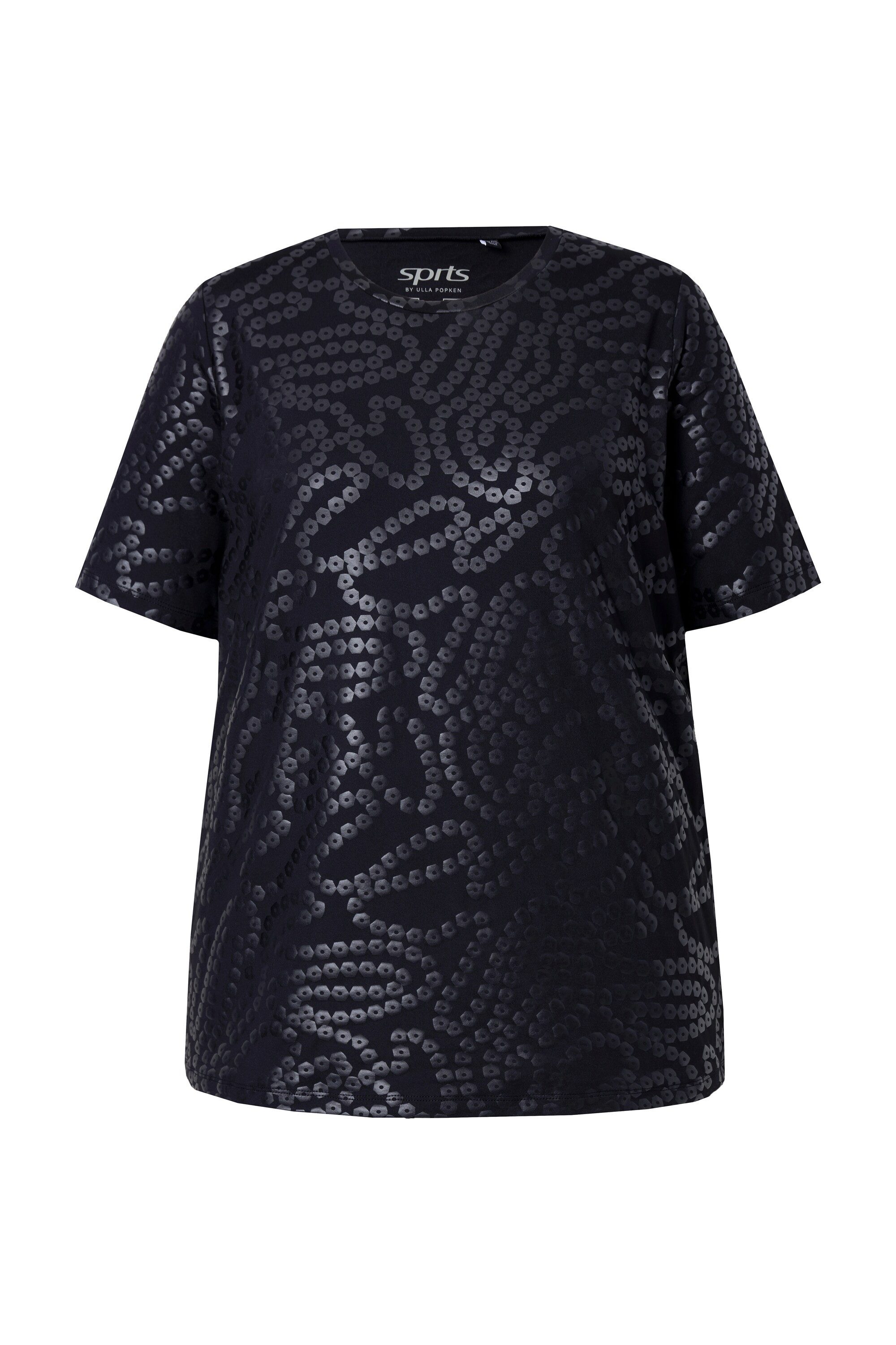 Ulla Popken T-Shirt Funktionsshirt Paillettendruck Rundhals günstig online kaufen