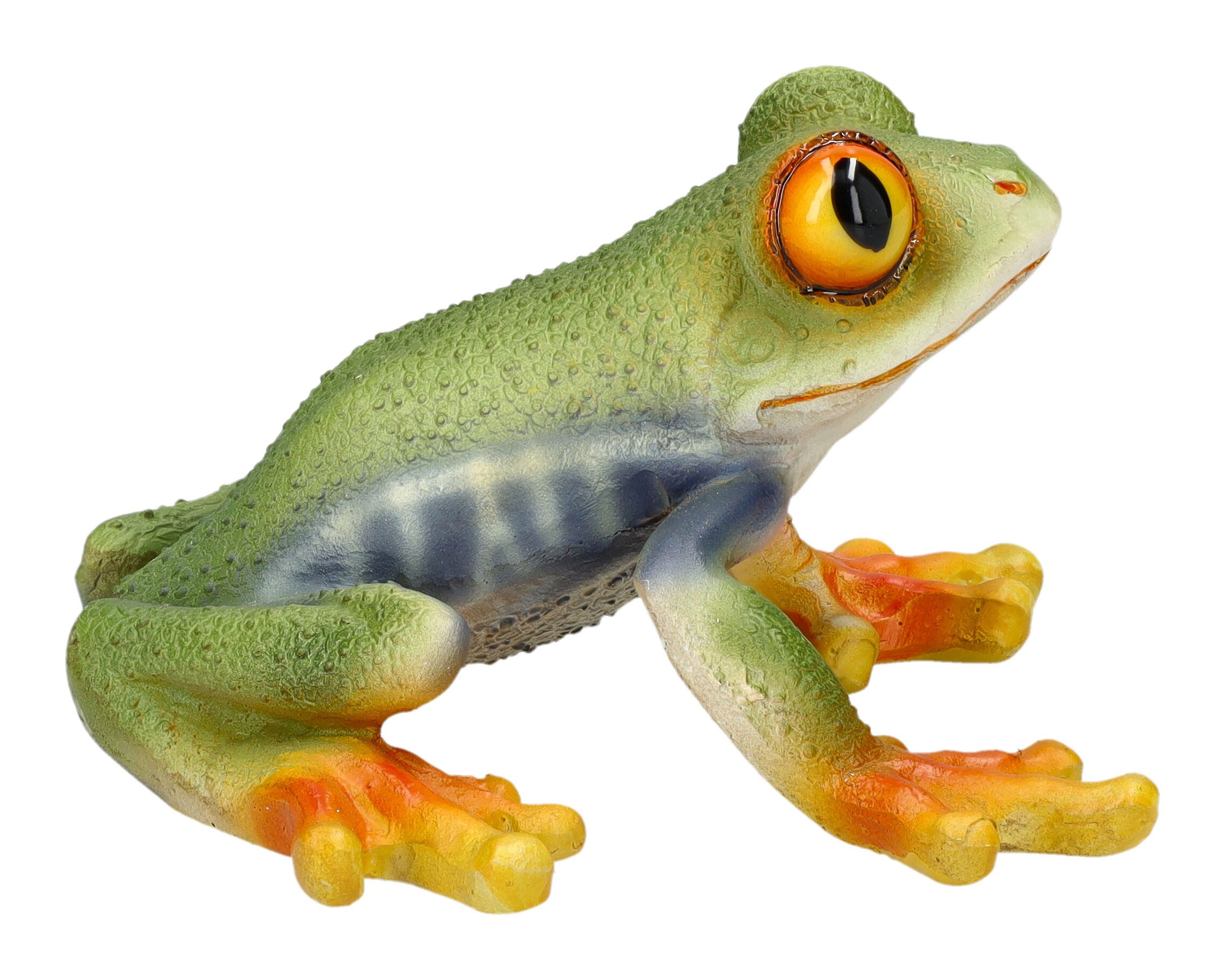 Dekofigur Gartenfigur Tropischer Frosch - Rotaugenlaubfrosch - Dekofigur Deko