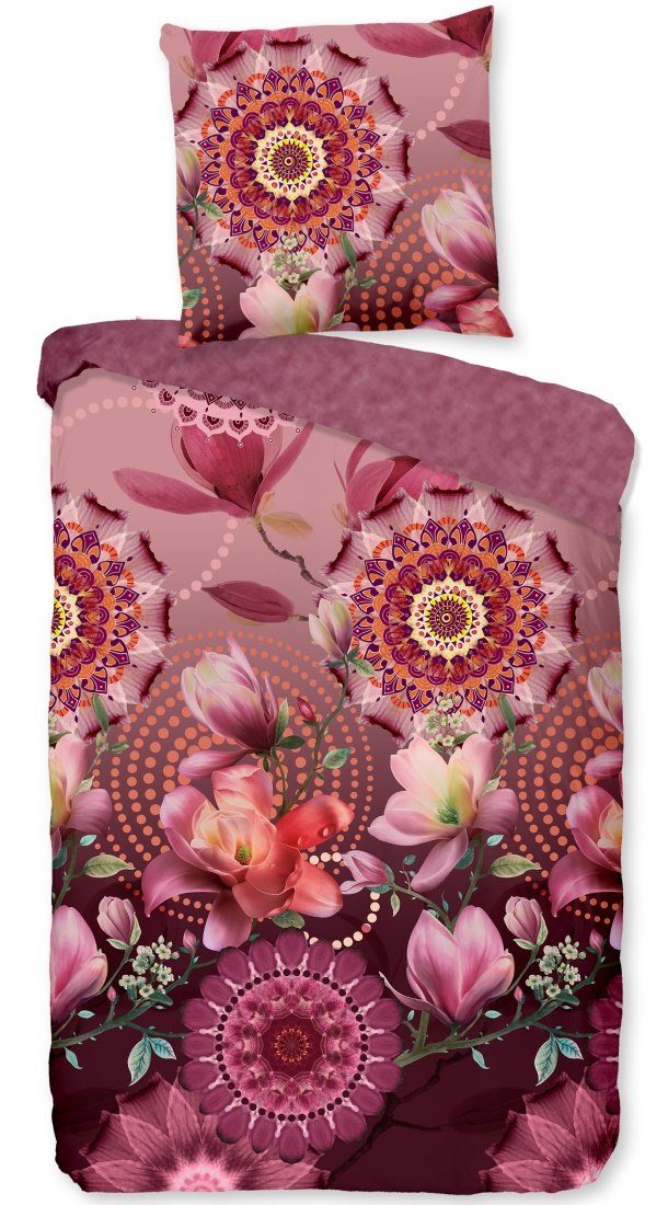hip Bettwäsche Wende-Bettwäsche BLOSSOM, Baumwolle, 2 teilig, Bettwäsche Set Magnolien Mandalas 100% Baumwolle zum Wohlfühlen