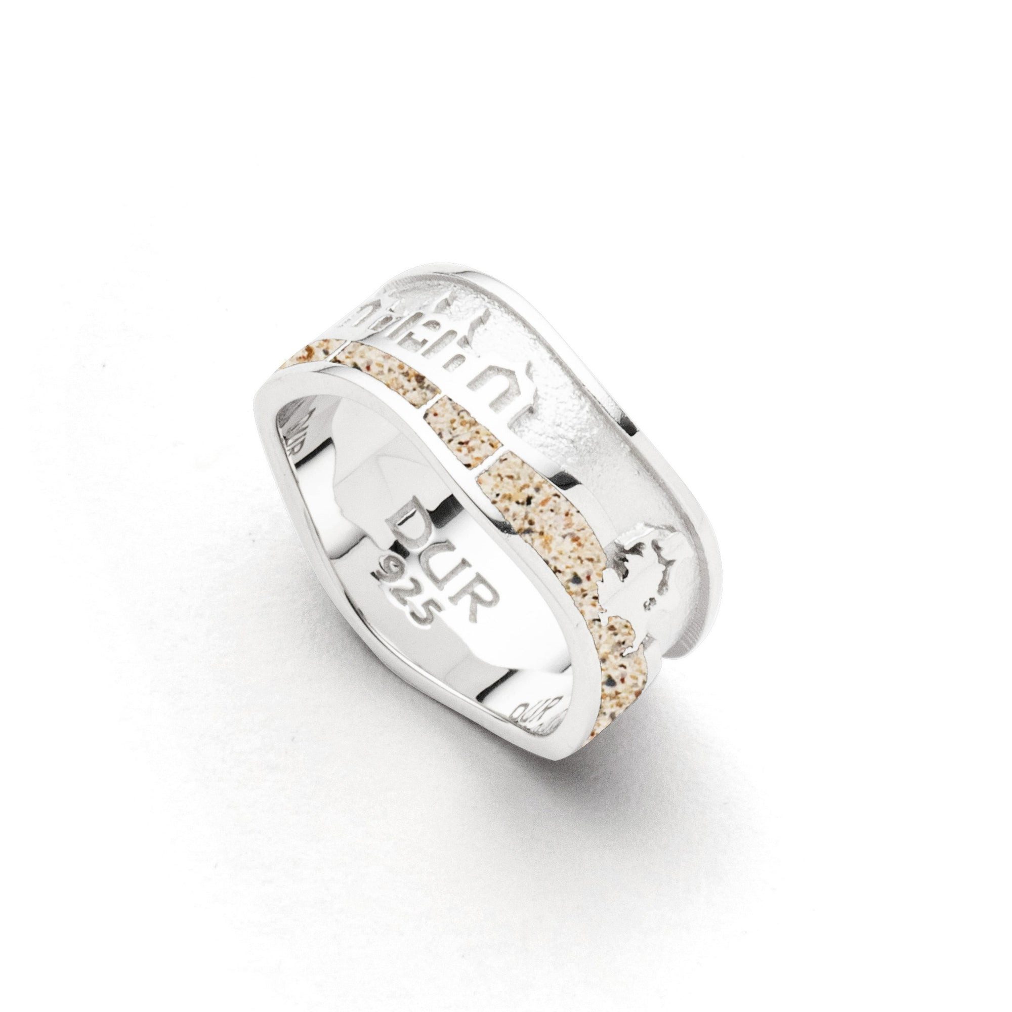 Fingerring DUR Schmuck: Ring Strandwellen "Insel Rügen", mittel, 4 Motive, hell