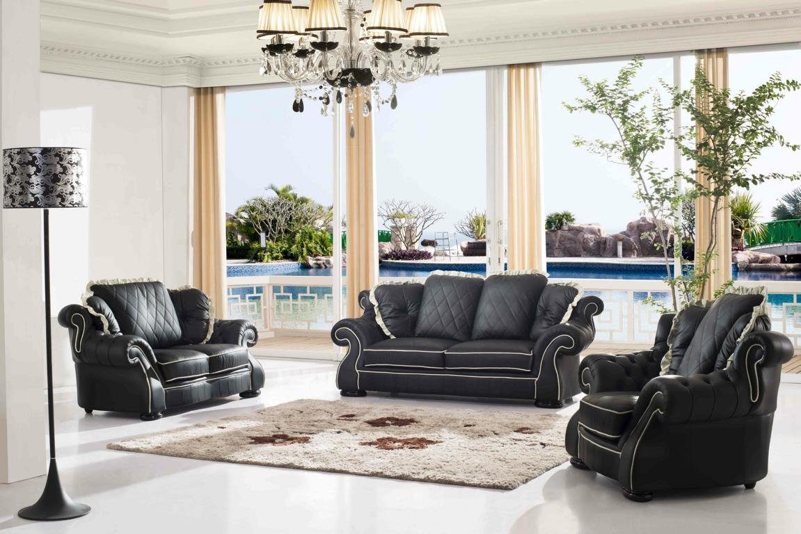 JVmoebel Sofas Leder Neu, Klassische Polster Europe Couchgarnitur in 3+2+1 Sofa Made Garnitur Sitz