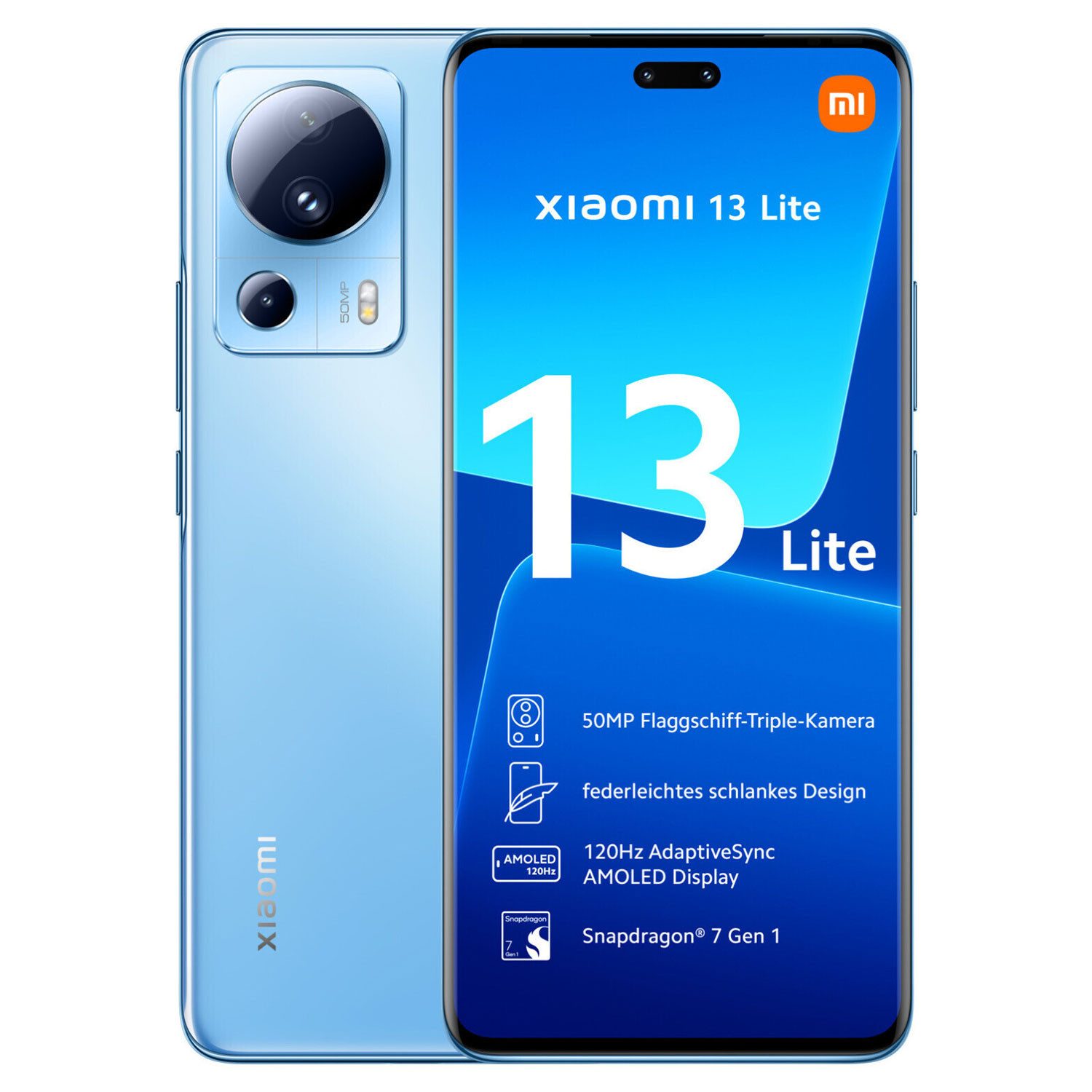Xiaomi Xiaomi 13 Lite 128 GB Dual Sim Light Blue Neu Smartphone (50 MP Kamera)