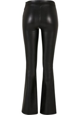 URBAN CLASSICS Stoffhose Urban Classics Damen Ladies Synthetic Leather Flared Pants (1-tlg)