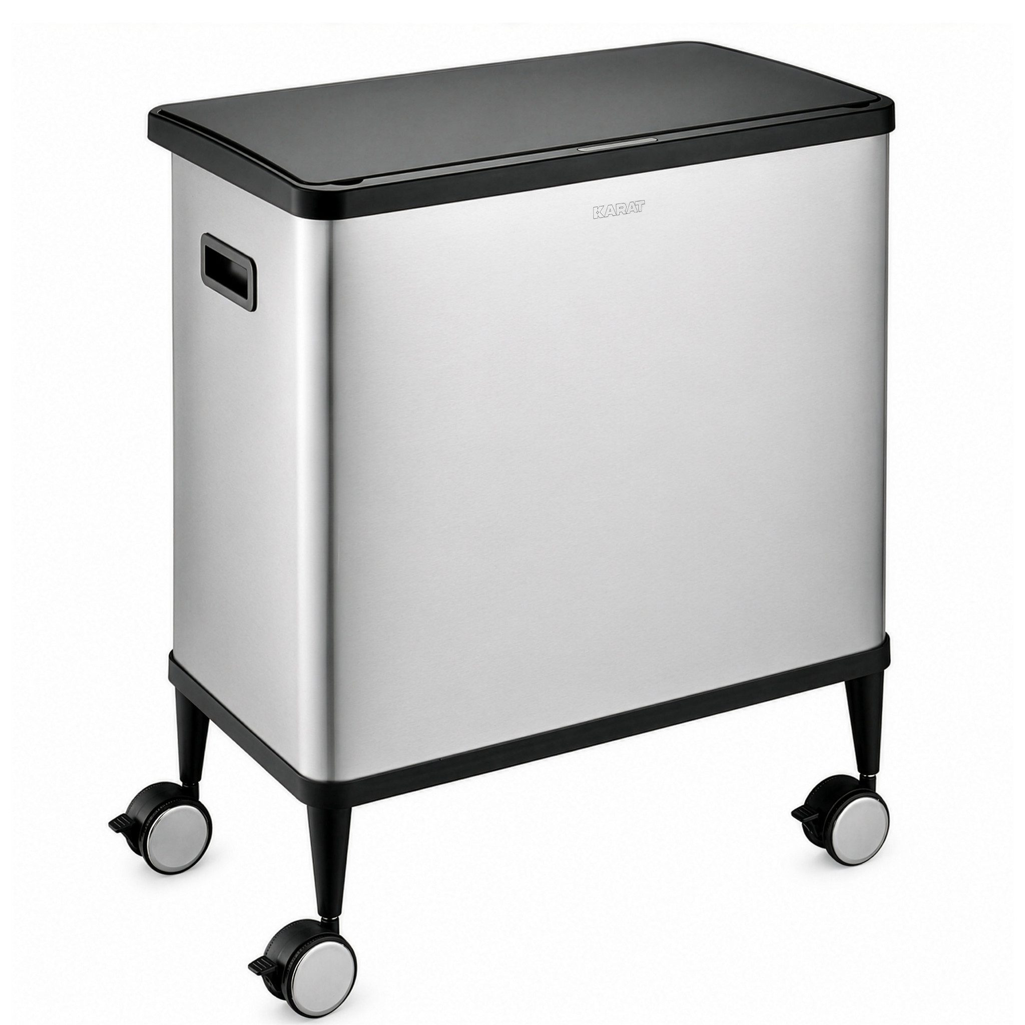 Kubus Mülleimer 48 L Sensor Abfalleimer Nova mit Mülltrennung Edelstahl, 2 × 24 Liter