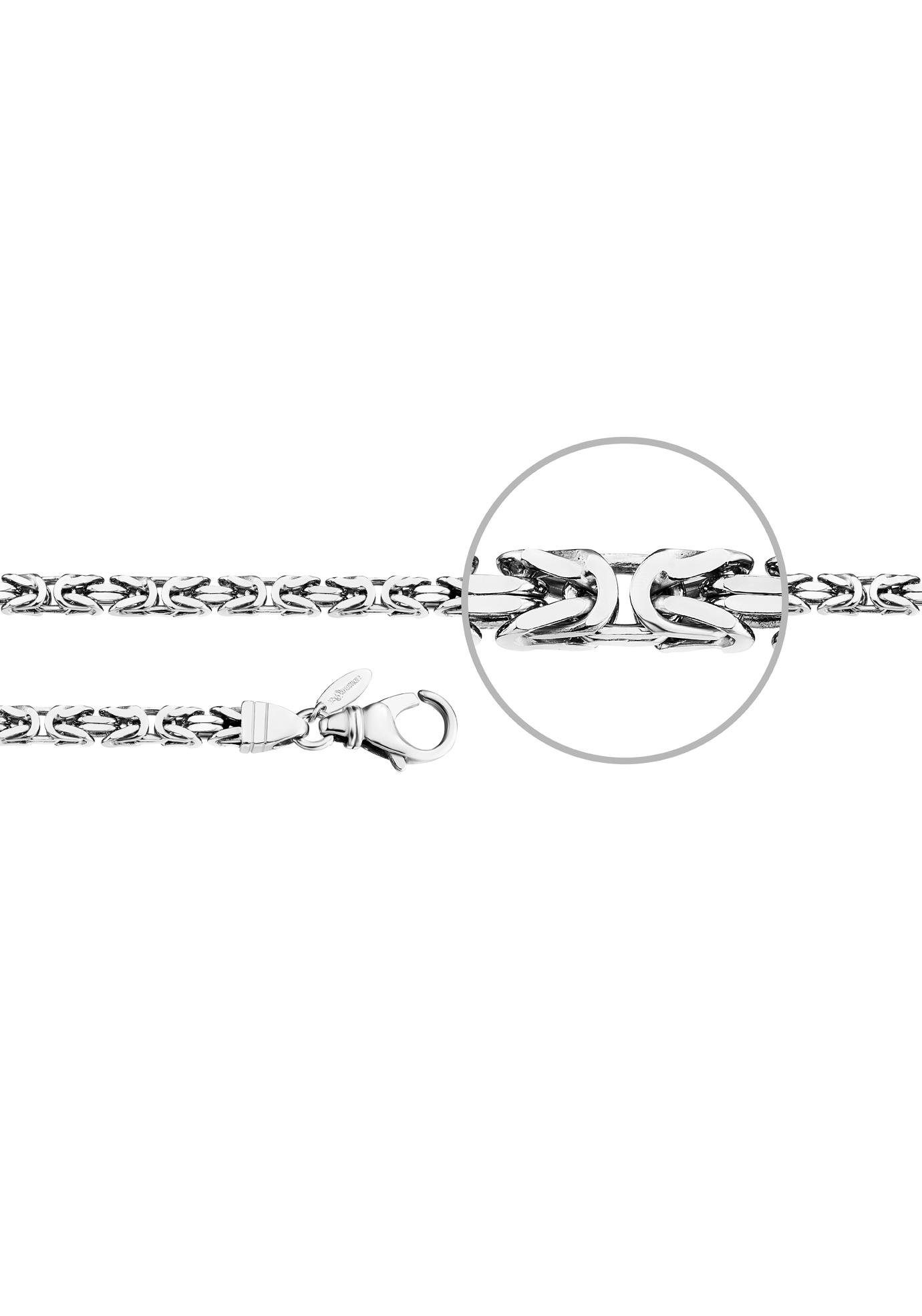 Der Kettenmacher Silberarmband Königsarmband diamantiert, KÖ3-S, KÖ3-G silberfarben