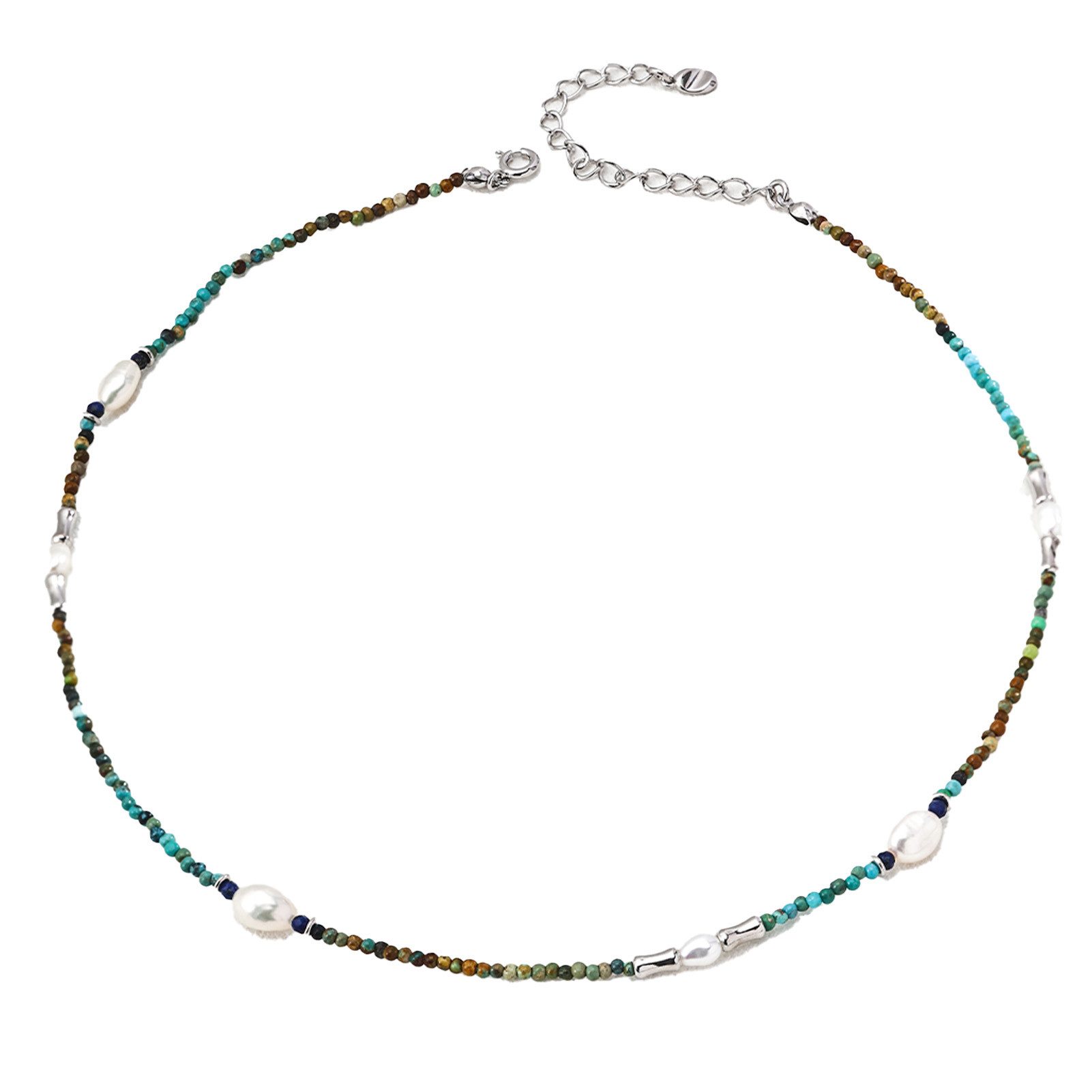 Silberkette halskette damen silber 925,perlen halskette damen,Lapislazuli,Türkis