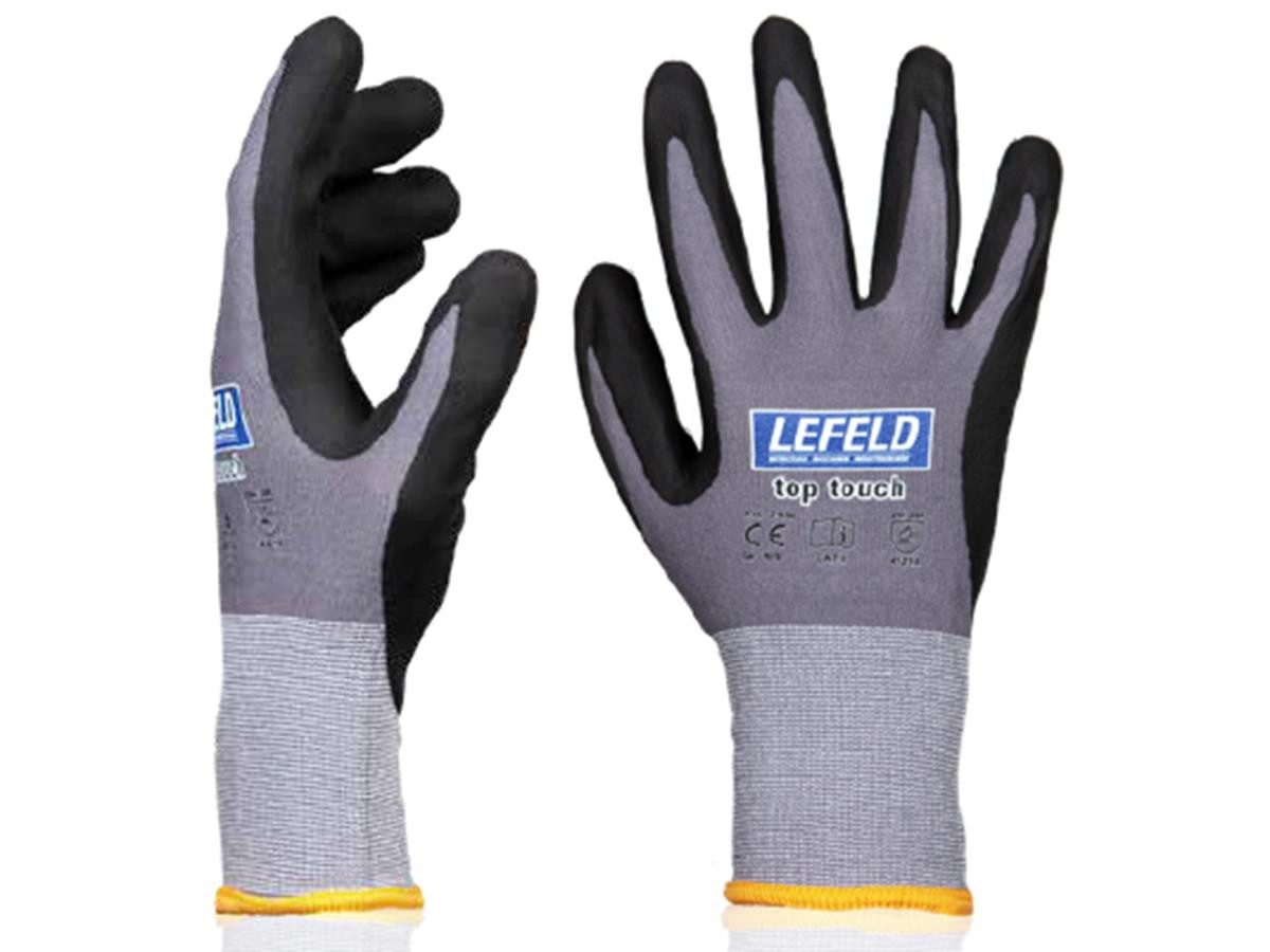 Lefeld Arbeitshandschuhe top touch Nylon-Strickhandschuh (1-St) Atmungsaktiv und Silikonfrei