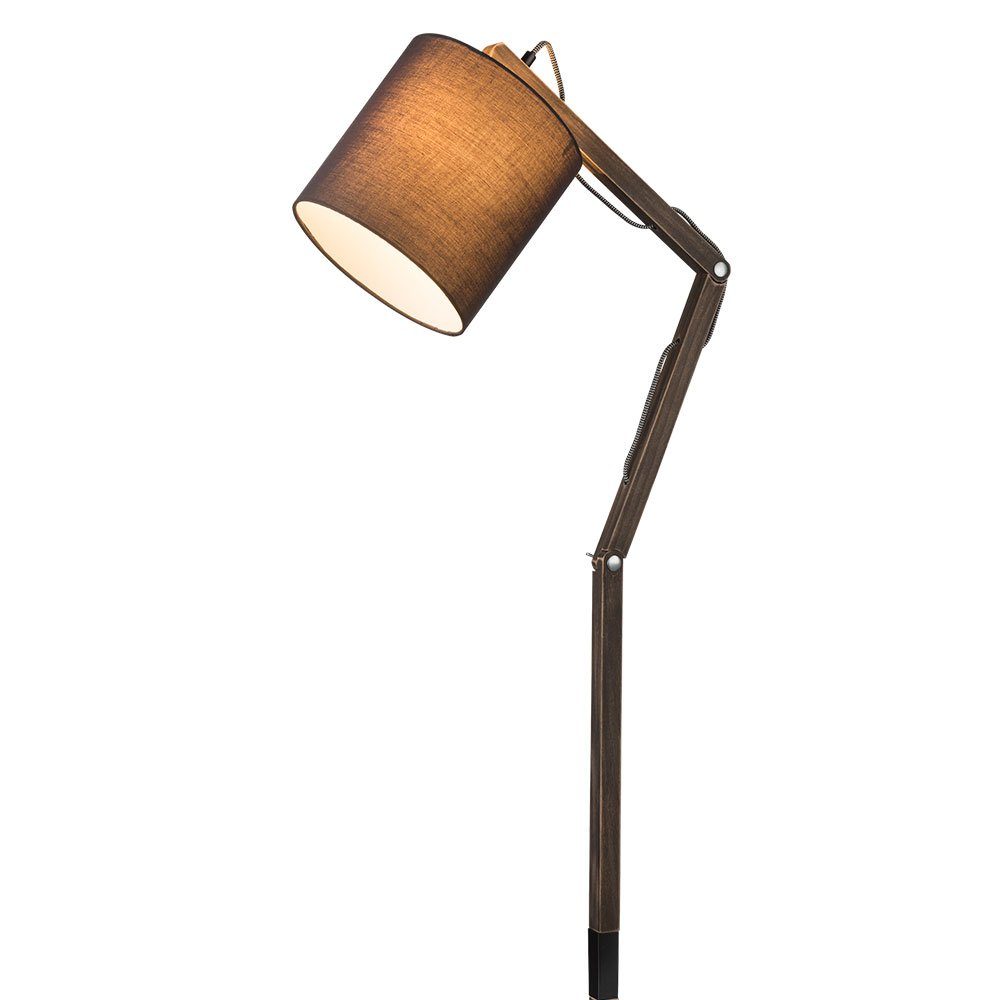 Steh Stehlampe, LED Gelenk Leuchtmittel Wohn Arbeits inklusive, Textil Warmweiß, Holz etc-shop Lampe Zimmer Stand
