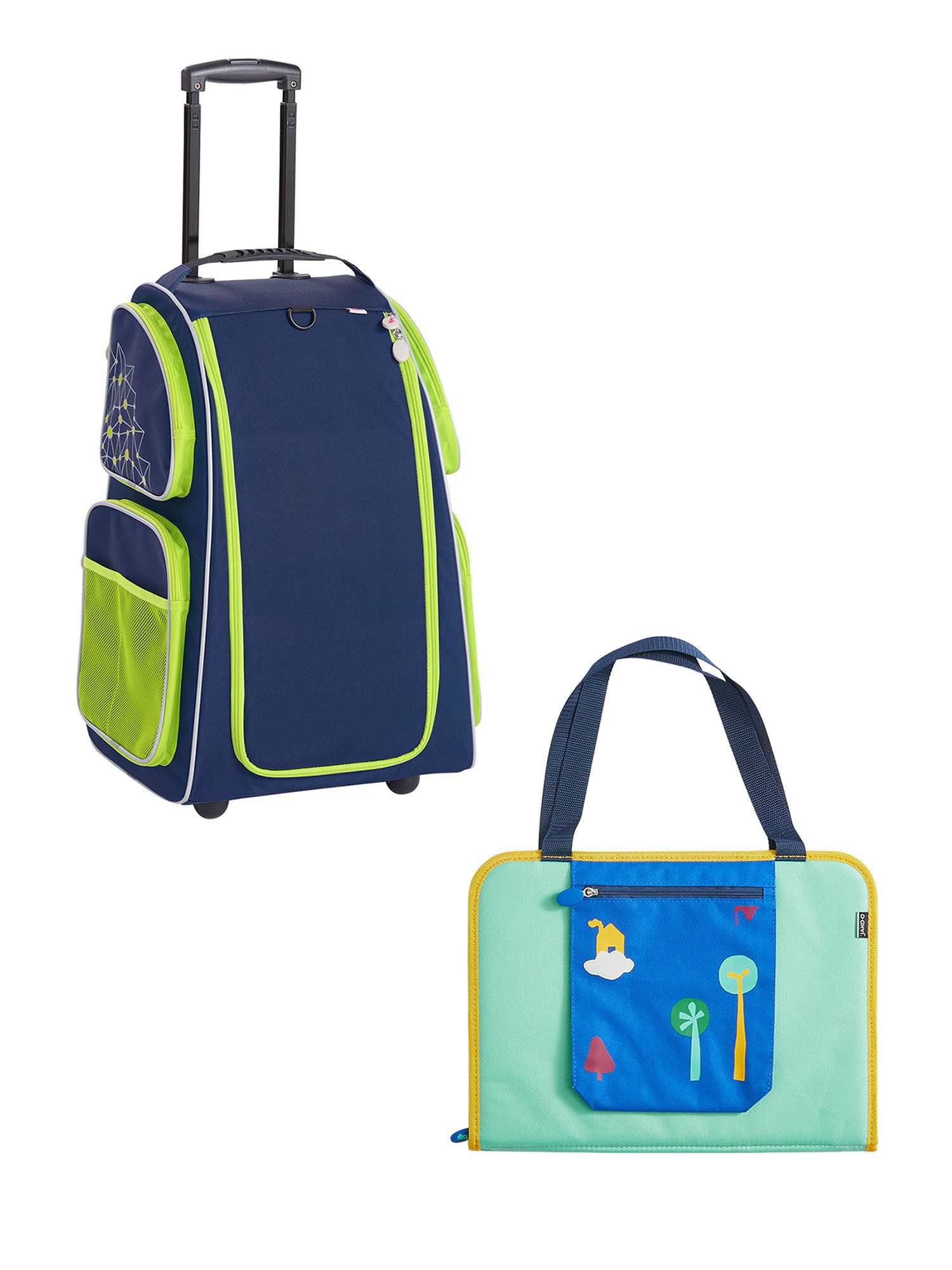 Haba Kinderkoffer Schranktrolley 2 Rollen und Kreativtasche, Reisekoffer Kinder, Trolley Kinder, Kofferset Kids