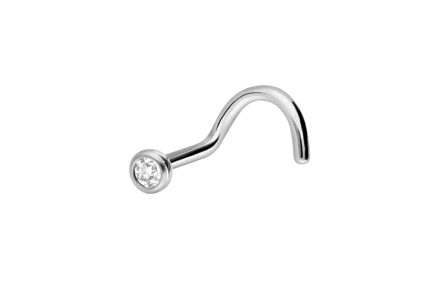 PIERCINGLINE Nasenpiercing Titan Nasenstecker Spirale KRISTALL (Nasenstecker, 1-tlg)