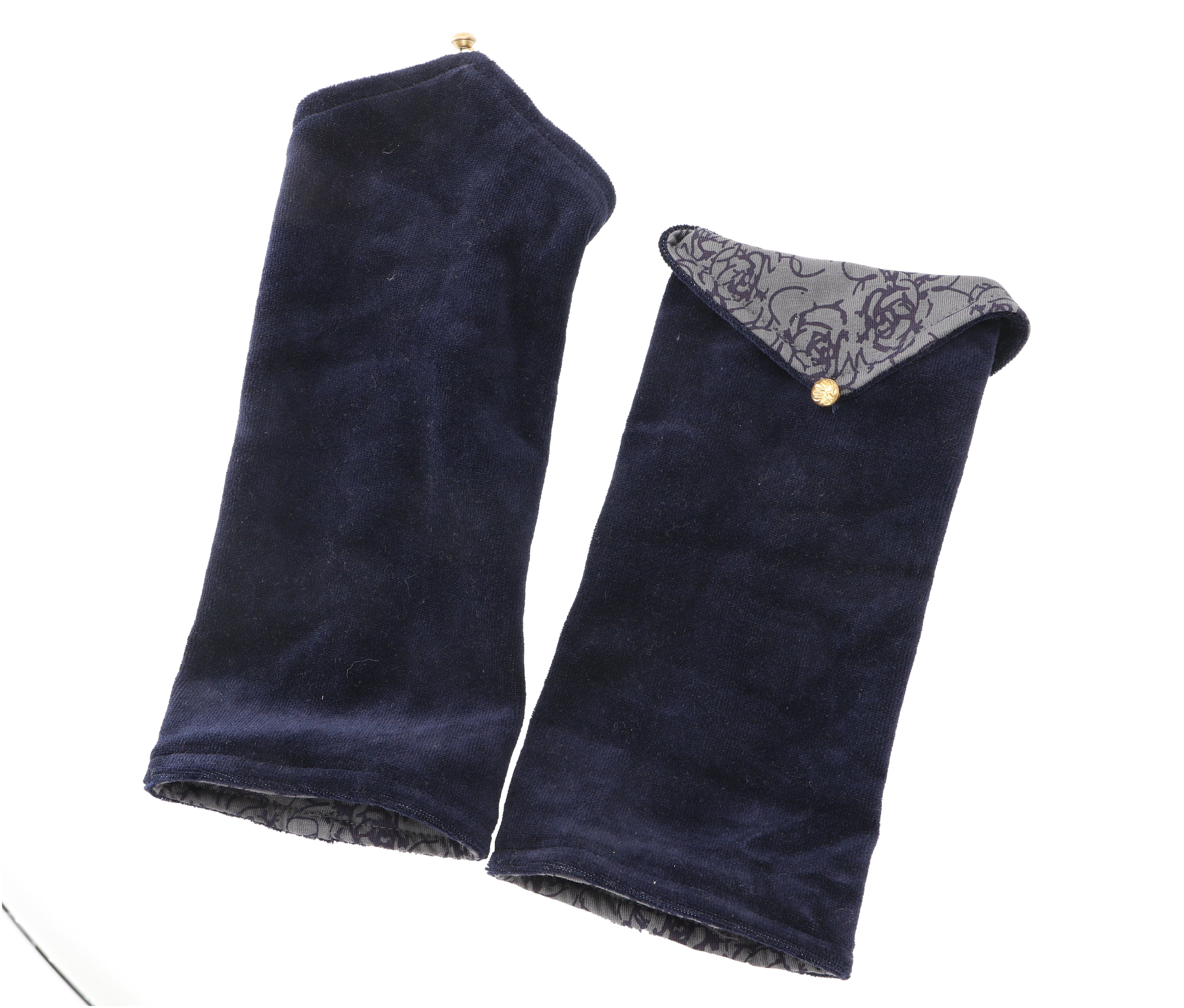Guru-Shop Strickhandschuhe Handstulpen aus Samtstoff, Wendestulpen günstig online kaufen