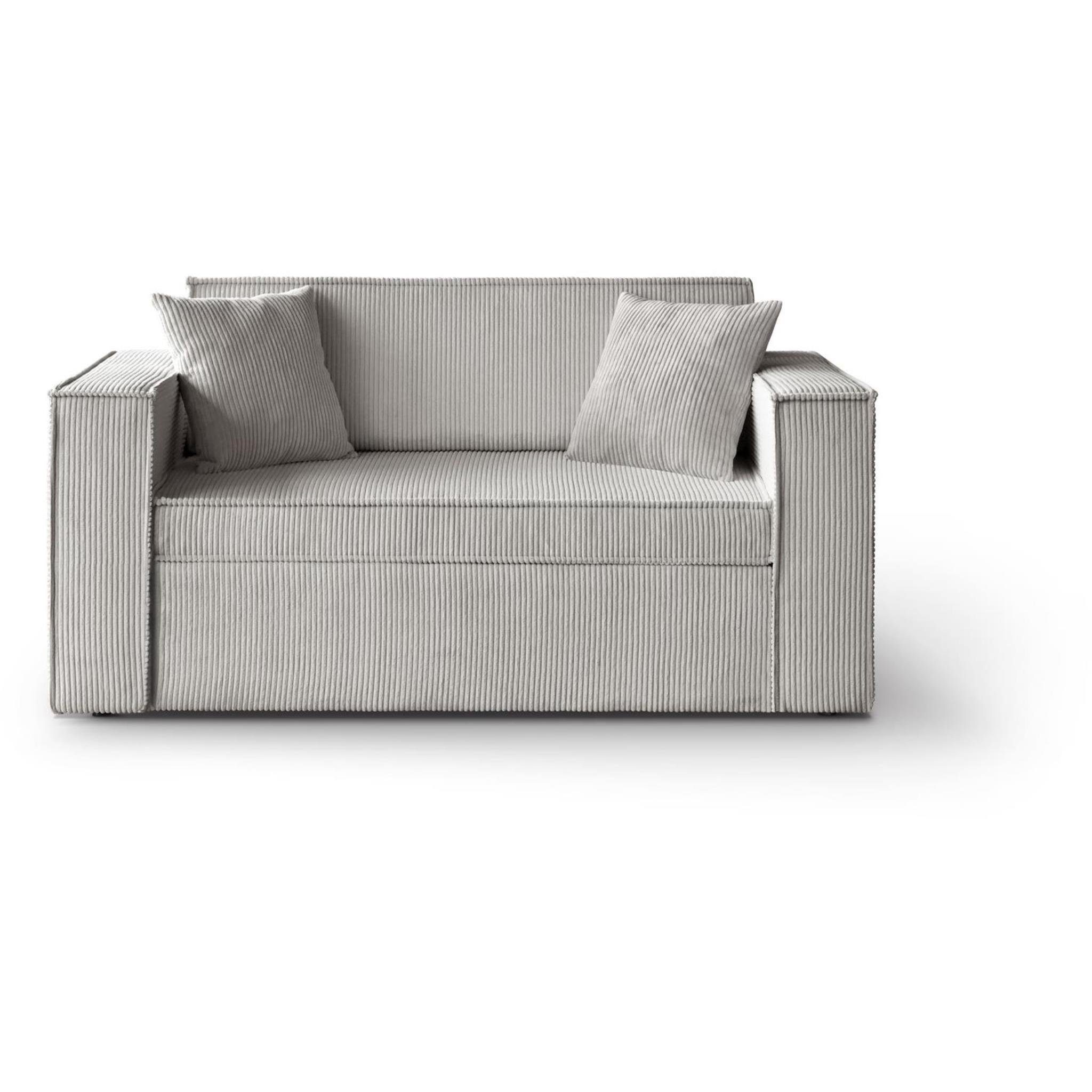 Beautysofa Schlafsofa Dave Relaxfunktion, 122 cm, für 157 cm II, Sofa Cordstoff Wohnzimmer, Bettkasten, aus (poso Grau Liegefläche mit Doppelsofa Loungesofa x modernes 60) 188