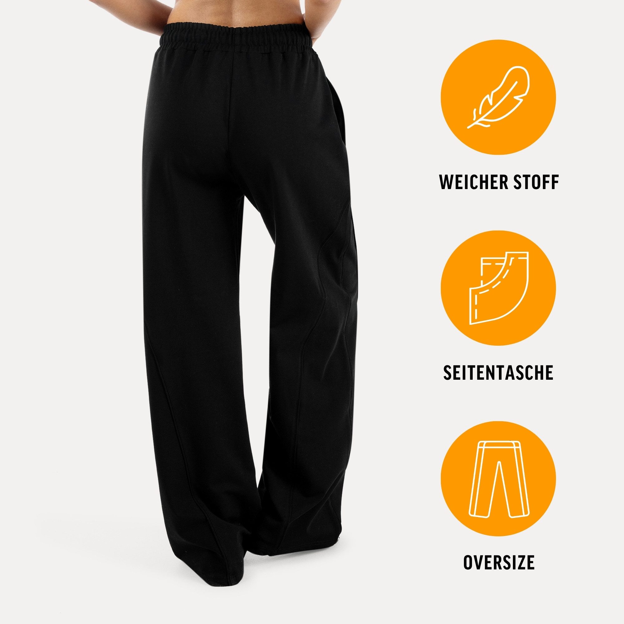 Smilodox Jogginghose Ylena, Sweatpants Damen, Loose Fit, Wide Leg mit Tunnelzug, Sport Elastischer Bund, Kordelzug, weites Bein, Logo, Gym & Homewear