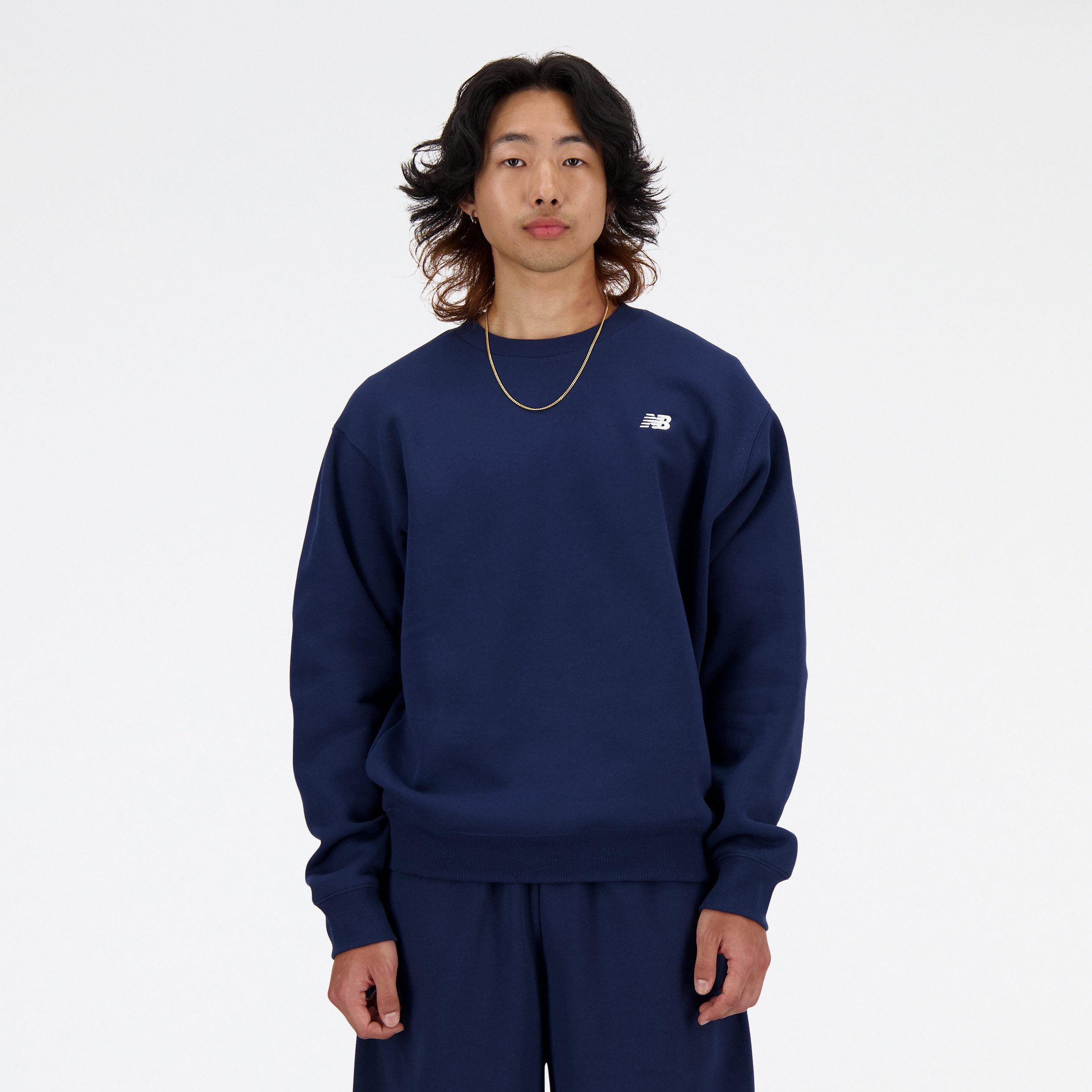 New Balance Sweatshirt mit Rundhalsausschnitt, aus Baumwolle und Polyester