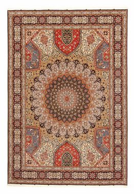 Orientteppich Perser - Täbriz - Royal - 358 x 253 cm - hellbraun, morgenland, rechteckig, Höhe: 7 mm, Wohnzimmer, Handgeknüpft, Einzelstück mit Zertifikat