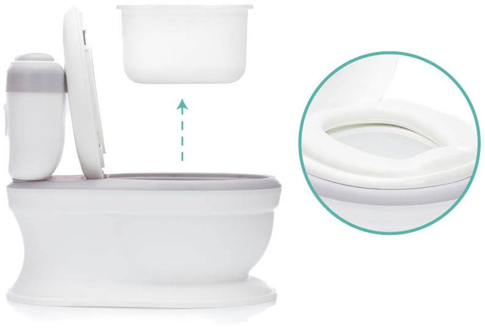 Fillikid Töpfchen Mini Toilette Marlin, grau/weiß, mit Soundeffekt