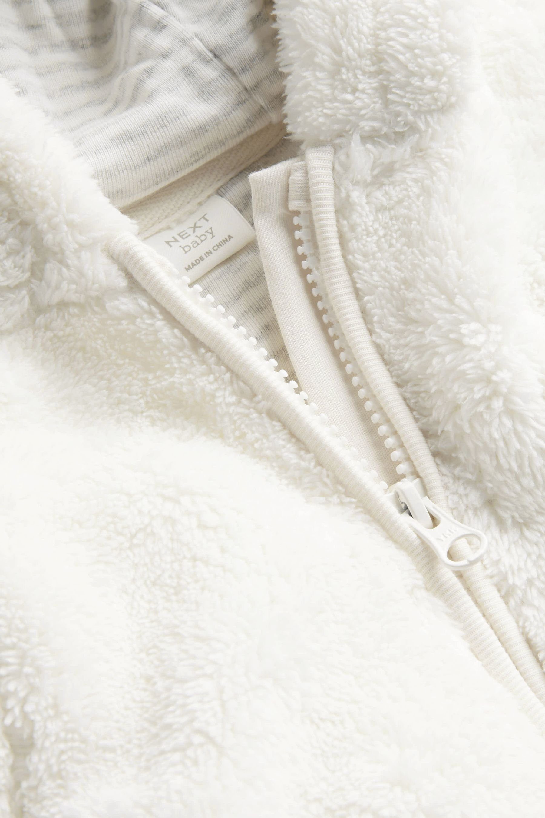 Next Fleeceoverall Baby Fleece-Overall (1-tlg) Cream Ecru Kuscheliger Bärmotiv mit