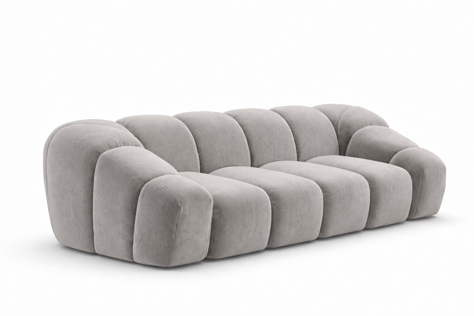 Kaiser Möbel Sofa 3-Sitzer modular für Wohnzimmer, Samtstoff Bluvel, CROISSANT, Einzelsofa, modulares System,hochwertiger Samtstoff