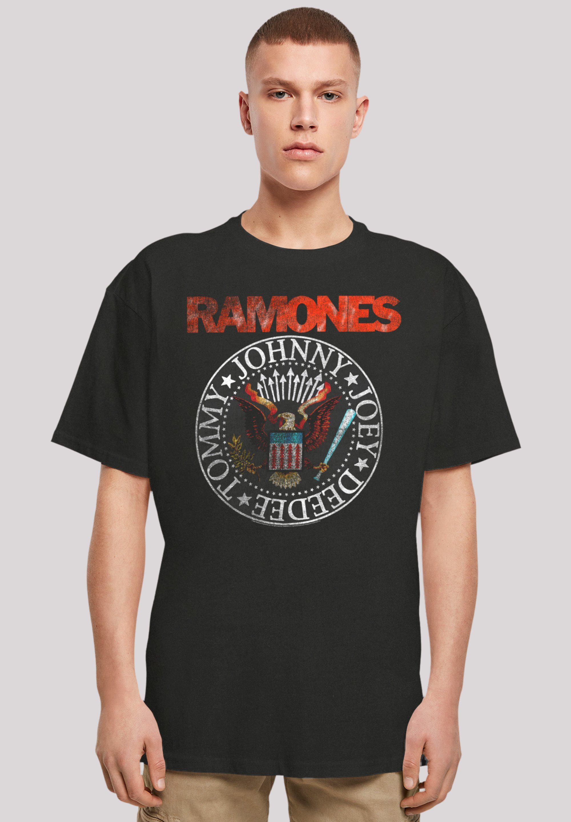 F4NT4STIC T-Shirt Ramones Rock Musik Band VINTAGE EAGLE SEAL Premium Qualität, Band, Rock-Musik schwarz