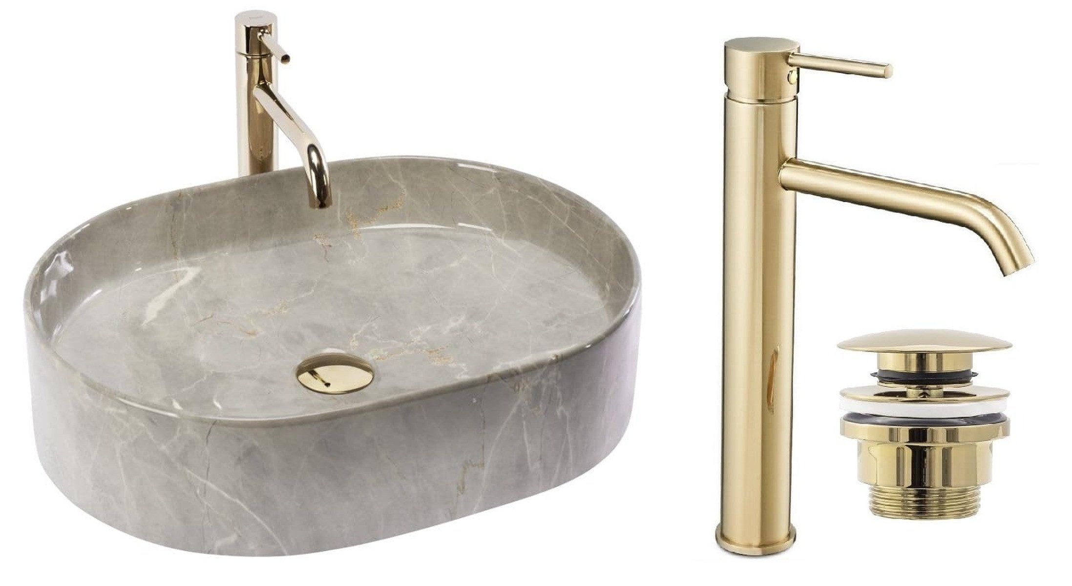 GTM Design Aufsatzwaschbecken Glanz Set mit günstig online kaufen