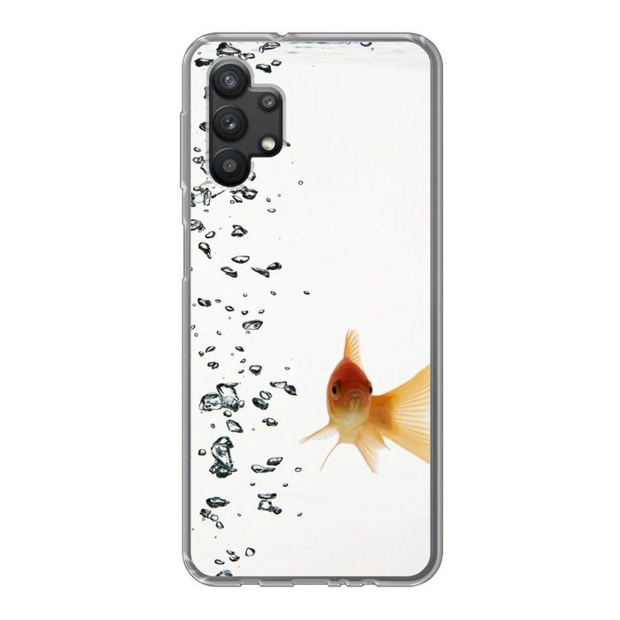 MuchoWow Handyhülle Goldfisch - Wasser - Weiß Handyhülle Samsung Galaxy A32 5G Smartphone-Bumper Print Handy