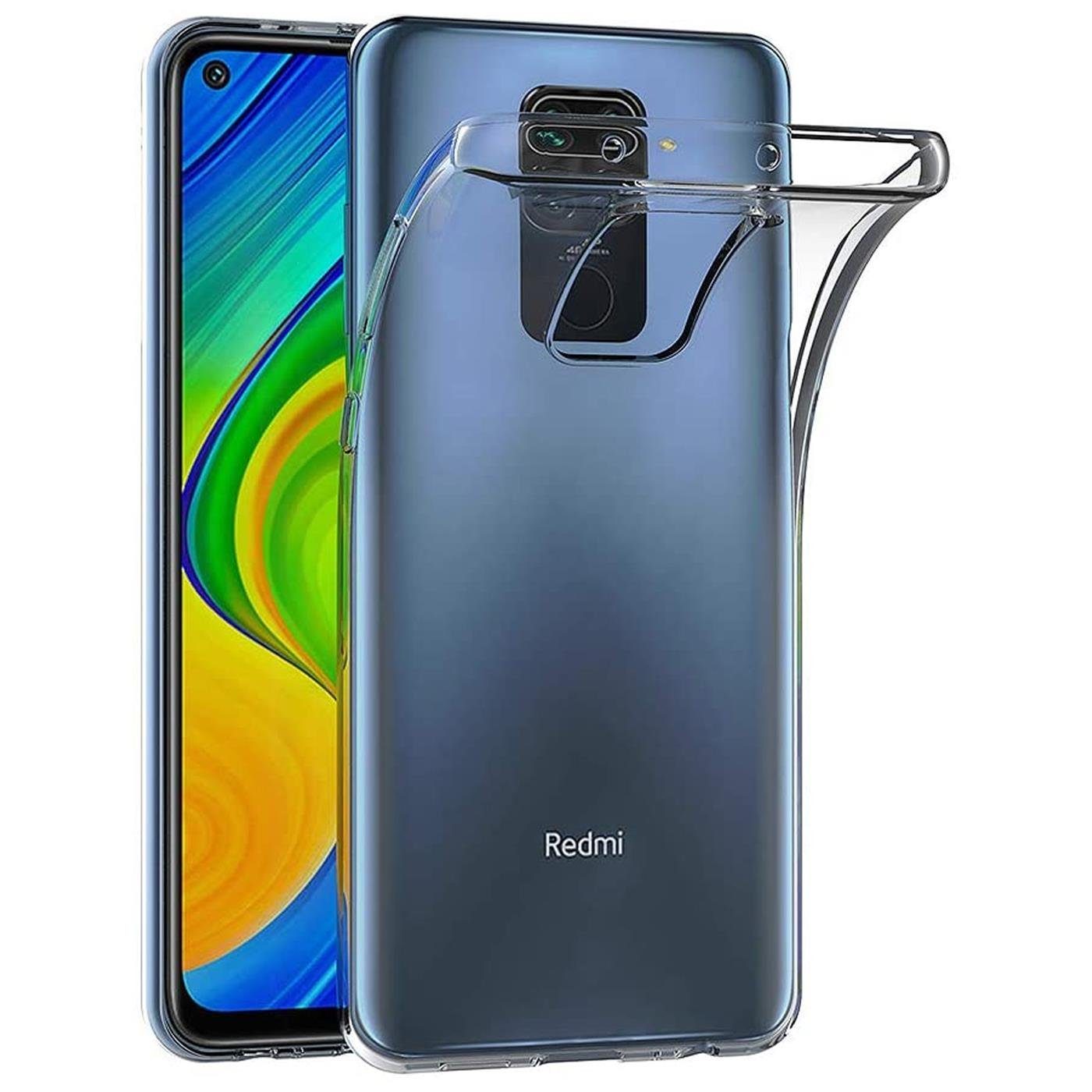 CoolGadget Handyhülle Silikon Handy Hülle Slim für Xiaomi Redmi Note 9 6,53 Zoll, dünne TPU Schutzhülle Case in transparent / durchsichtig
