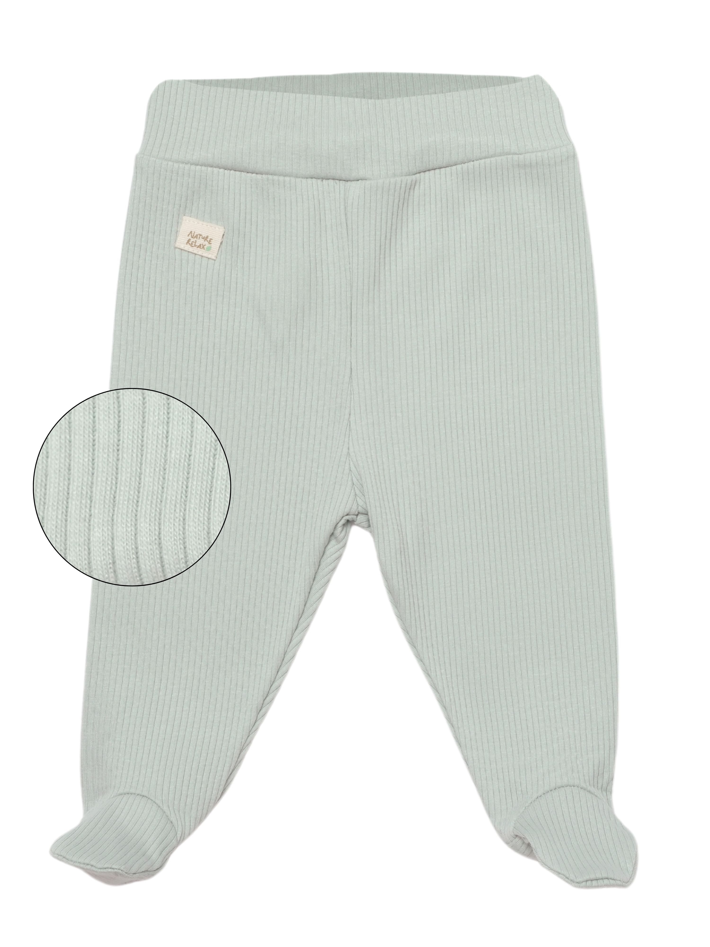 biorganic Funktionshose Baby Nature Relax Modal für Jungen und Mädchen Unisex Hose mit Fuß (1-tlg) gerippte Textilstruktur (Ripp), Modal und Bio-Baumwolle, Größe 56 - 74