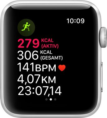 Apple Series 3 GPS, Aluminiumgehäuse mit Sportarmband 42mm Watch (Watch OS 5), inkl. Ladestation (magnetisches Ladekabel)