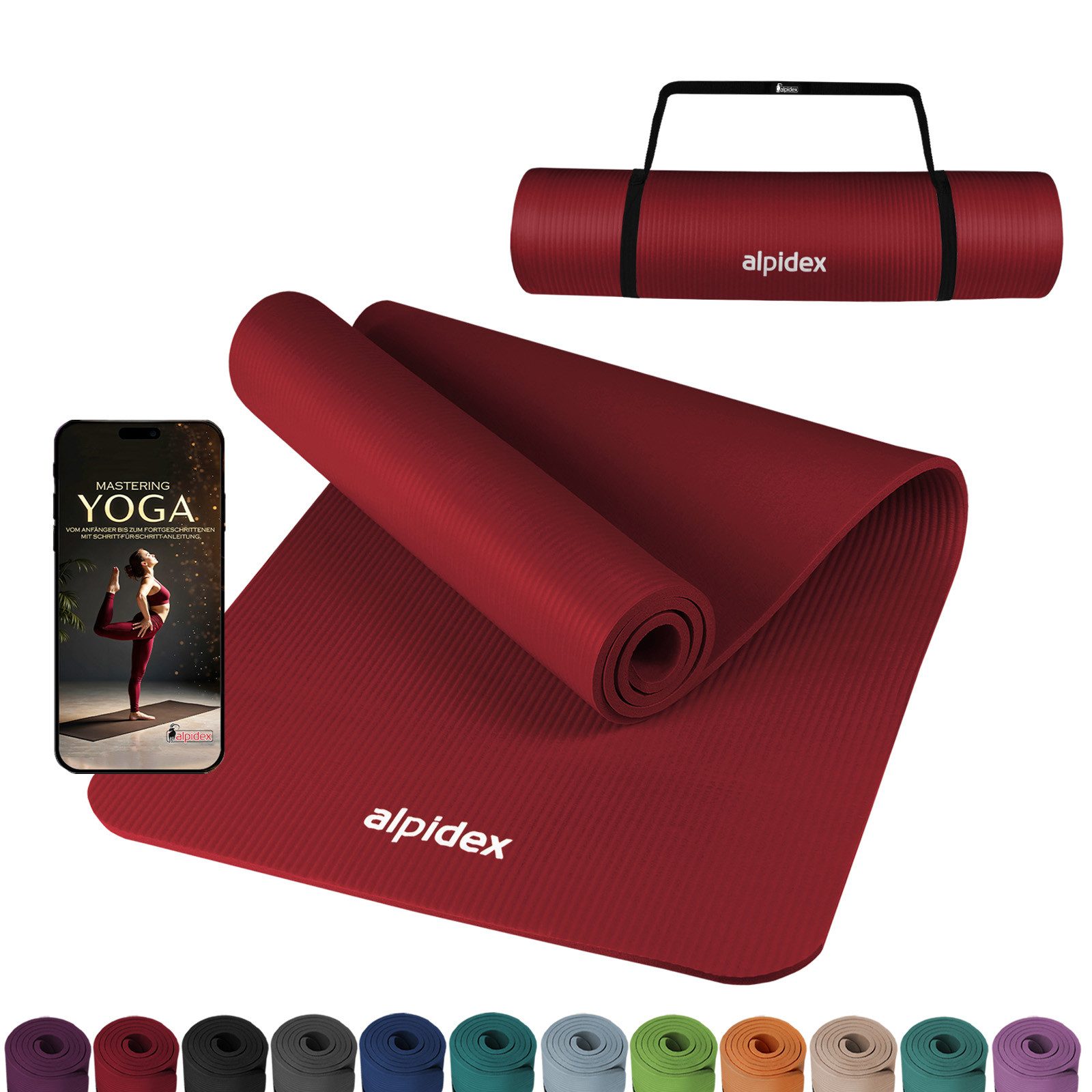 Yogamatte ALPIDEX Yogamatte 183 x 60 x 0.8 cm