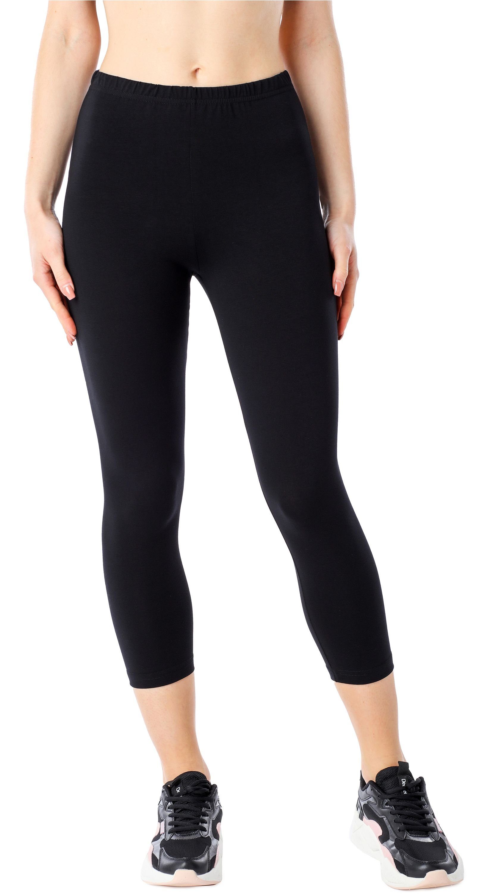 Bellivalini Leggings Damen 3/4 Capri Leggings aus Bio-Baumwolle BLV50-184 (1-tlg) elastischer Bund