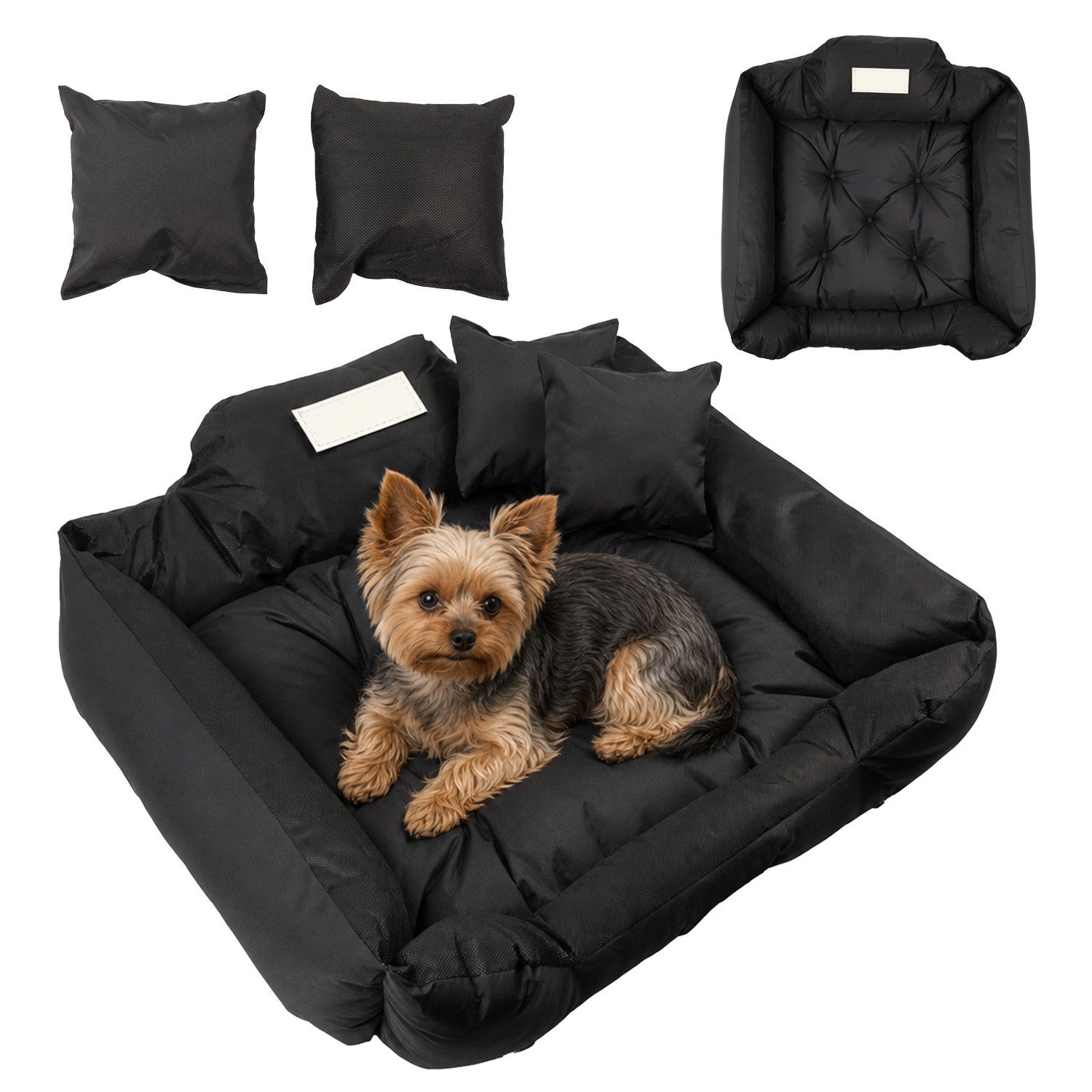 GreenBlue Hundebett GB241 Wasserfestes Hundebett Liegeplatz 75 x 65 cm, mit Kissen, wasserabweisend, feuchtigkeits- und kratzfest
