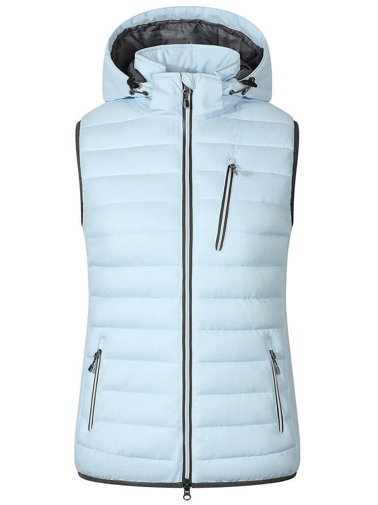 Blue Wave Steppweste Nathalie Damen Weste Nathalie gesteppt mit abnehmbarer Kapuze in Melange-Optik