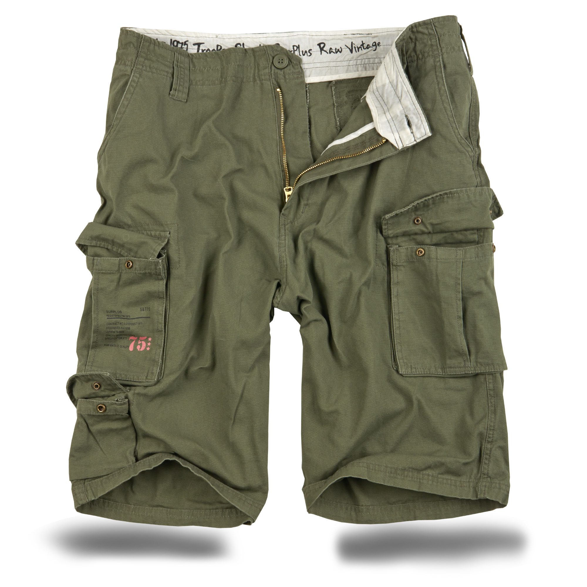 Trooper Cargoshorts Trooper Bermuda Baumwolle Sommer Shorts Kurze Hose Army knielang