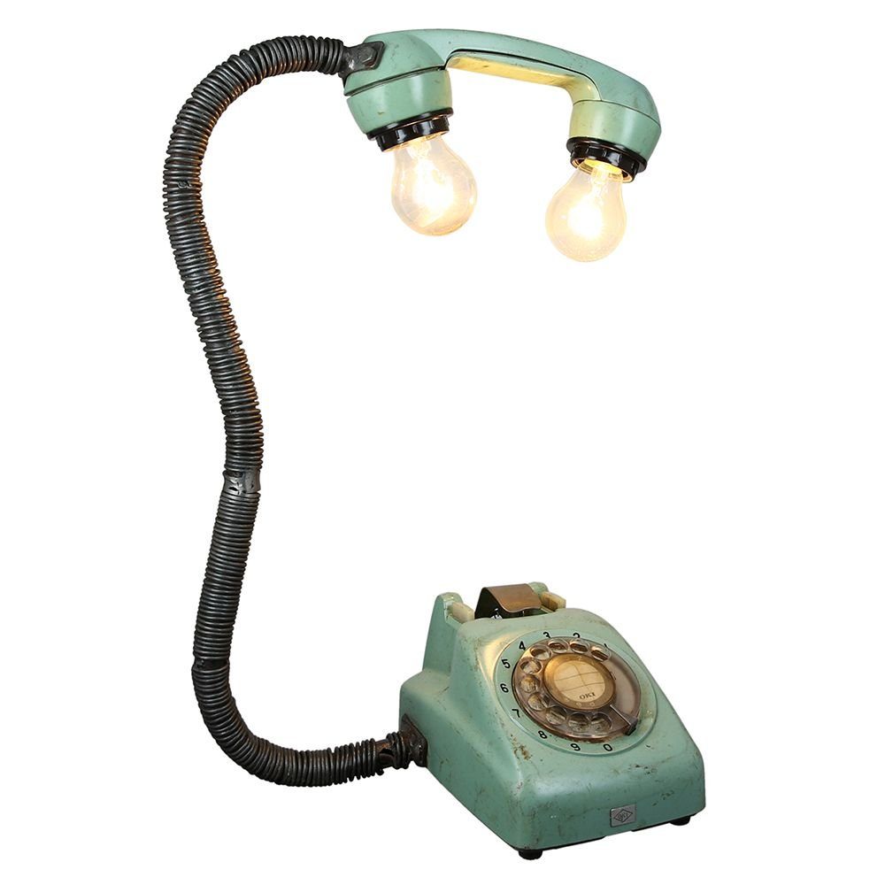 GILDE Phone" Handgefertigt Tischlampe Dekorative Vintage-Design im Dekoobjekt "Old