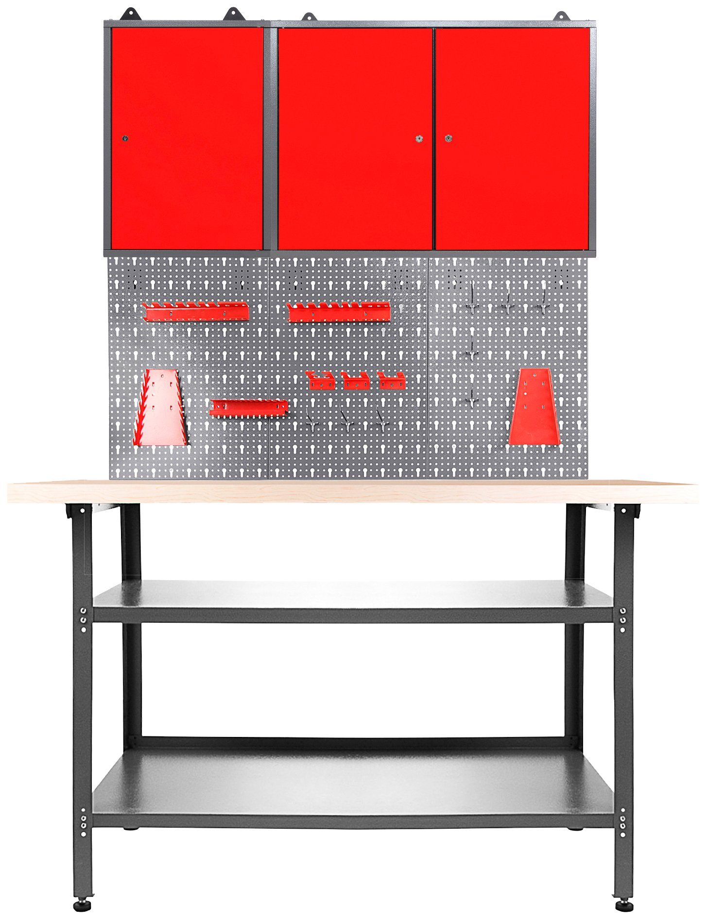 ONDIS24 Werkstatt-Set, 120 cm anthrazit/rot