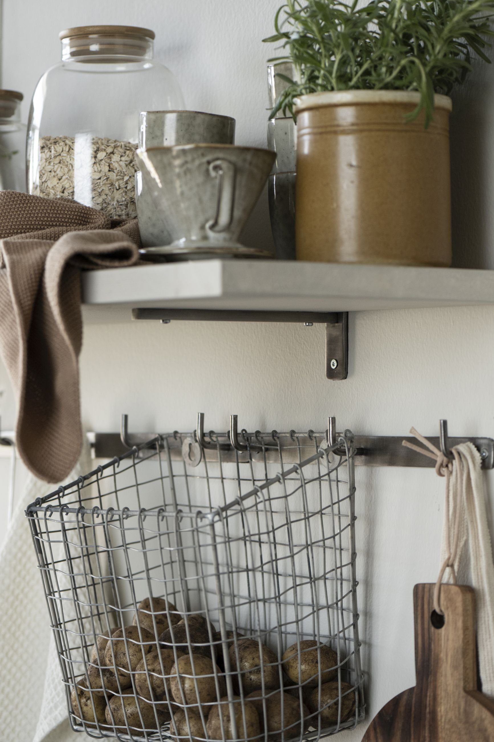 Ib Laursen Wandregalhalter 2x Regalhalter Regalwinkel Regalträger Antiksilber-Finish Grau