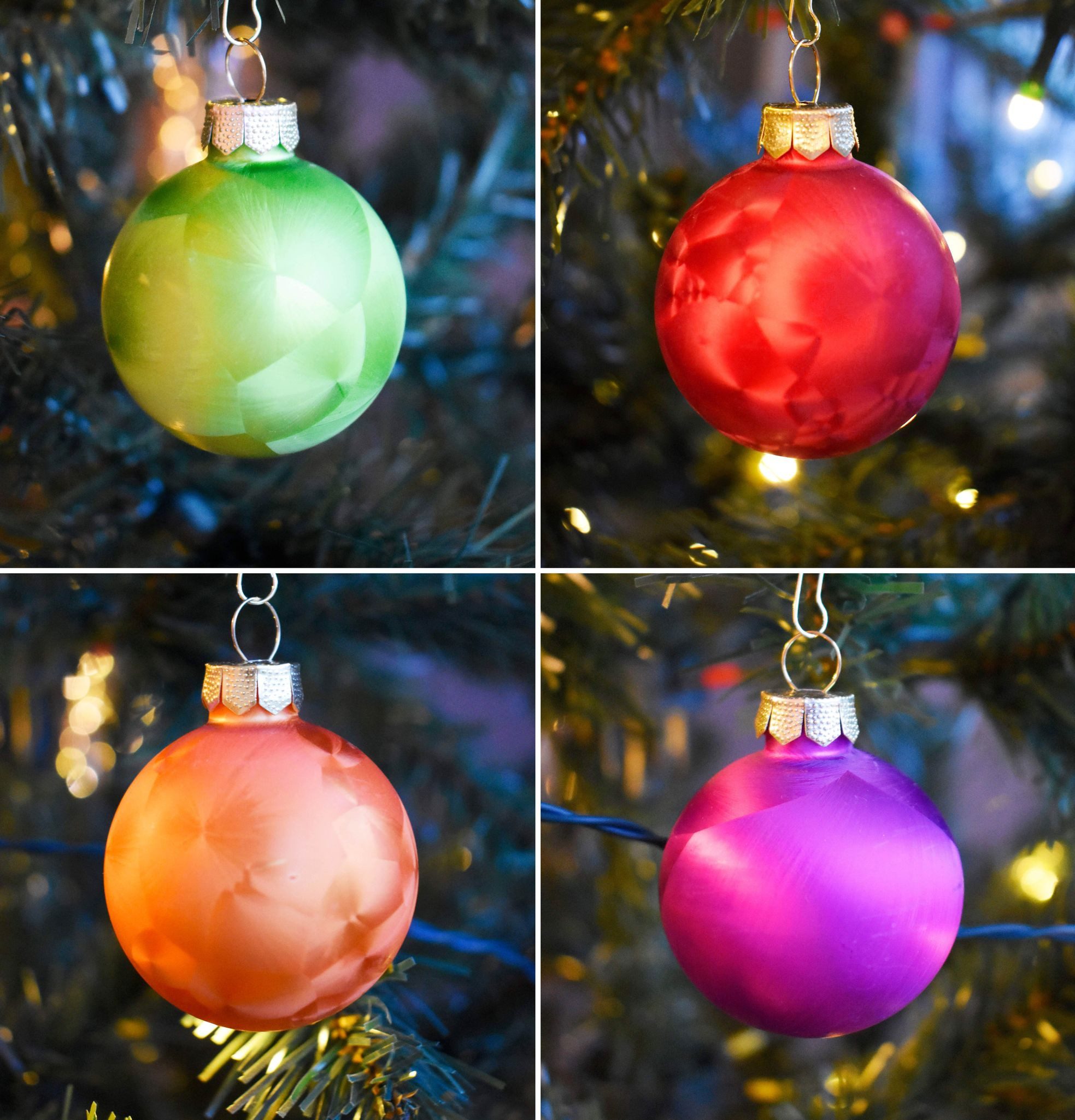 JACK Christbaumschmuck JACK 60x Inge Glas Christbaumkugeln 4 5 6 7 cm Eislack Bunt + Haken, inklusive praktischer Aufbewahrungsbox + Haken, Made in Germany – Bild 5 von 5