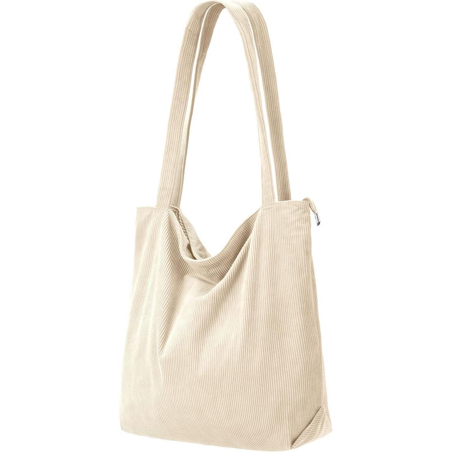 LuxusKollektion Shopper Cord Uni Shopper Damen Handtasche Beige groß mit Re günstig online kaufen