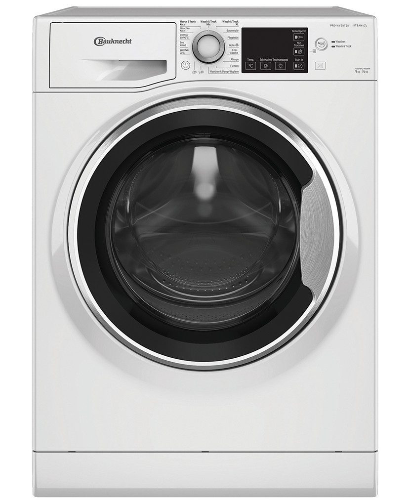 BAUKNECHT Waschtrockner WADR ACTIVE 9614 D, 9 kg, 6 kg, 1400 U/min, Mehrfachwasserschutz+, Active Care, Nachlegefunktion
