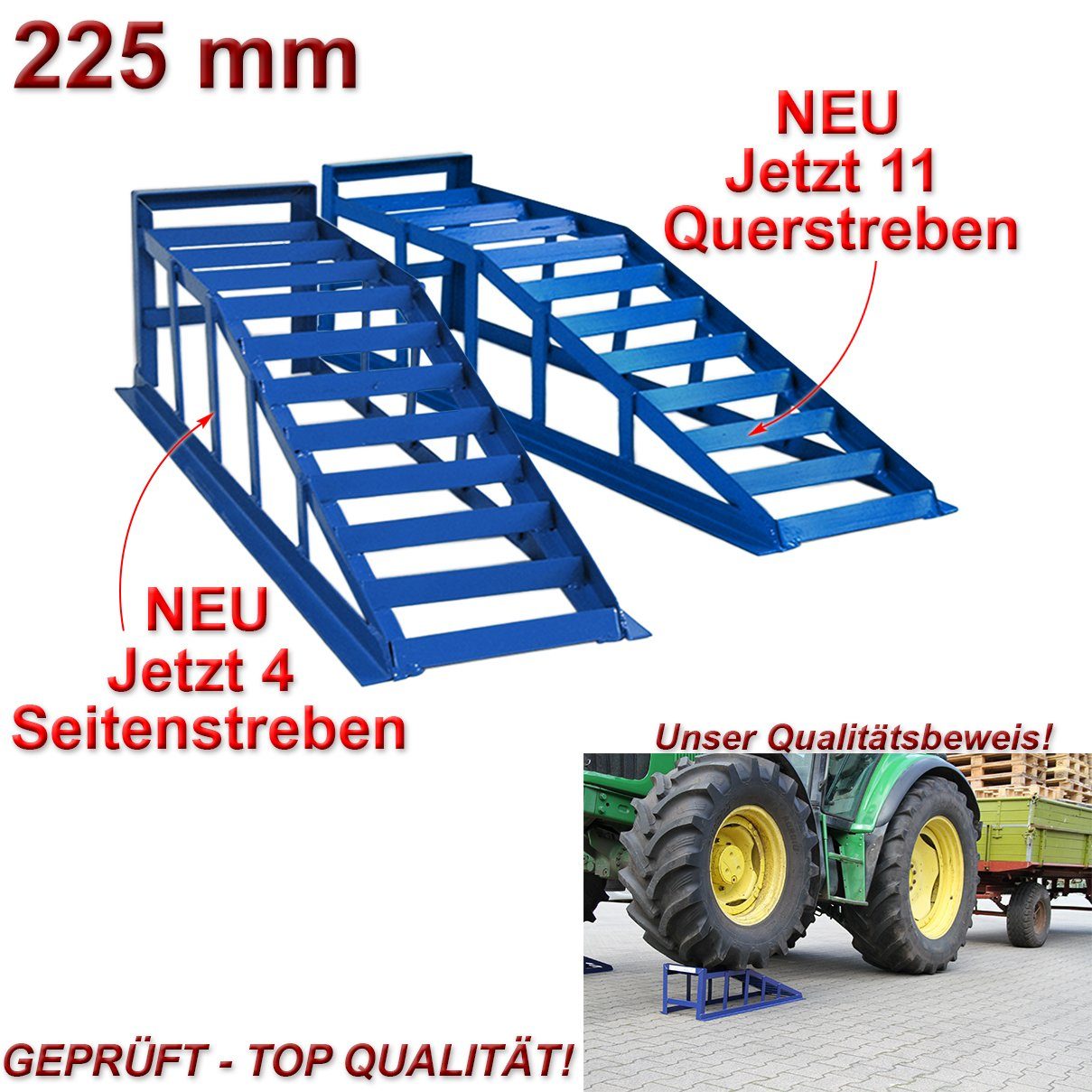 HELO24 Auffahrrampe PKW 2x blau bis 225er Räder