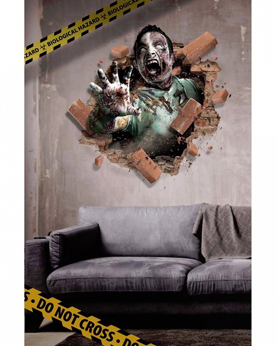 Folie Deko Zombie T optische Hängedekoration Horror-Shop als 3D Selbstklebende