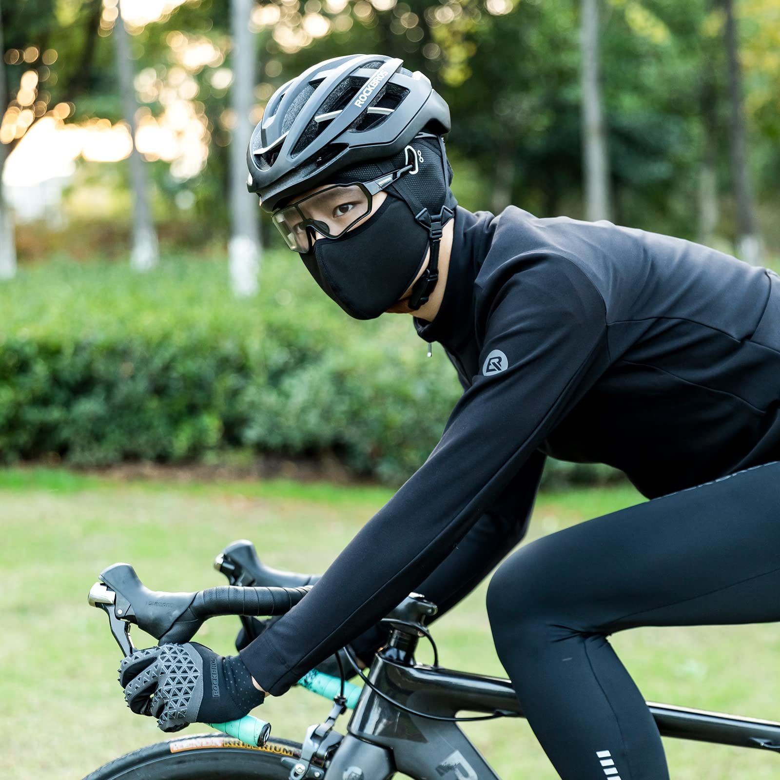 ROCKBROS Unterhelmmütze ROCKBROS Fahrrad Mütze Winter Sturmhaube Gesichtshaube, Brillen-Loch BRILLENLOCH DESIGN