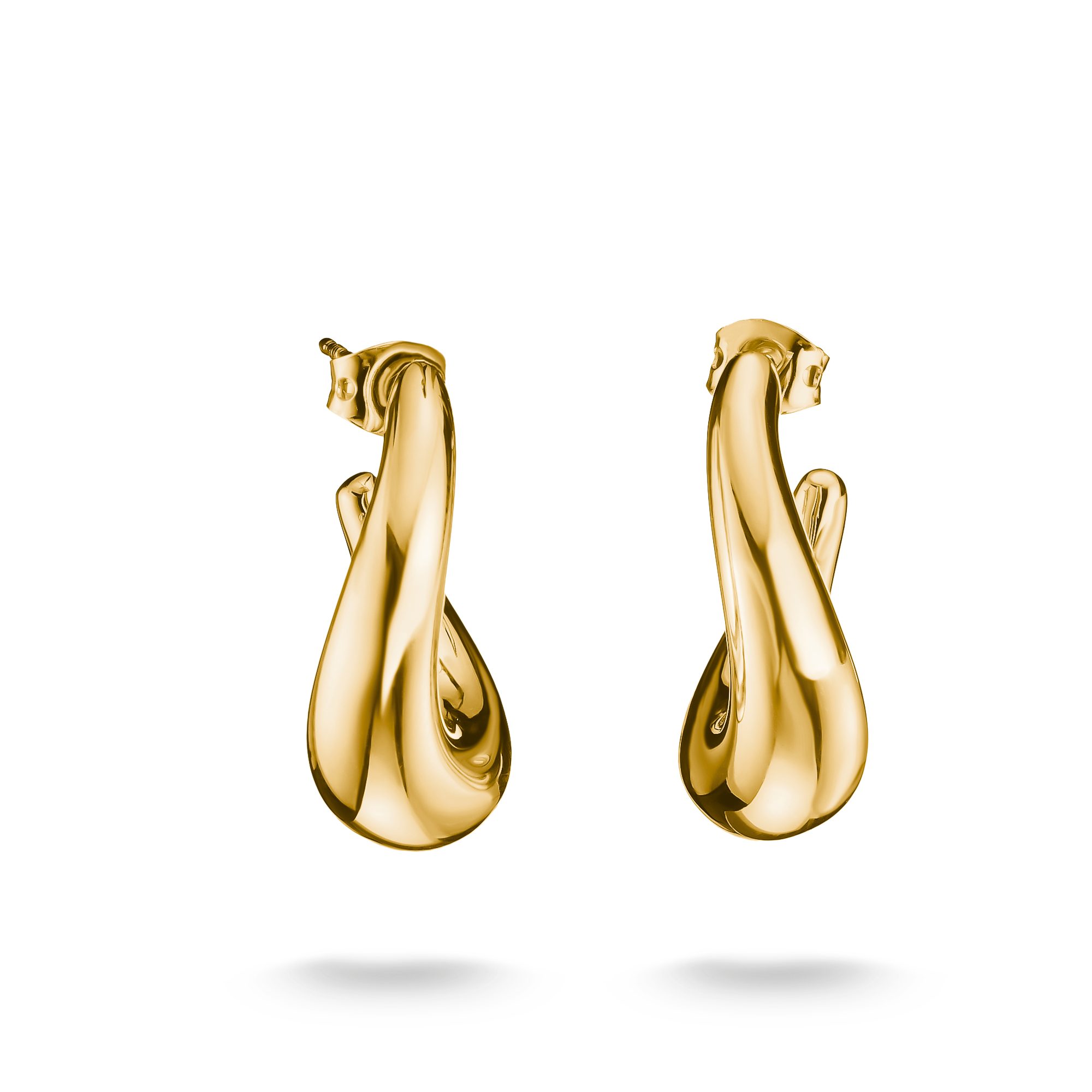 THOMAS SABO Paar Creolen Geschwungene Creolen gelbgoldfarben