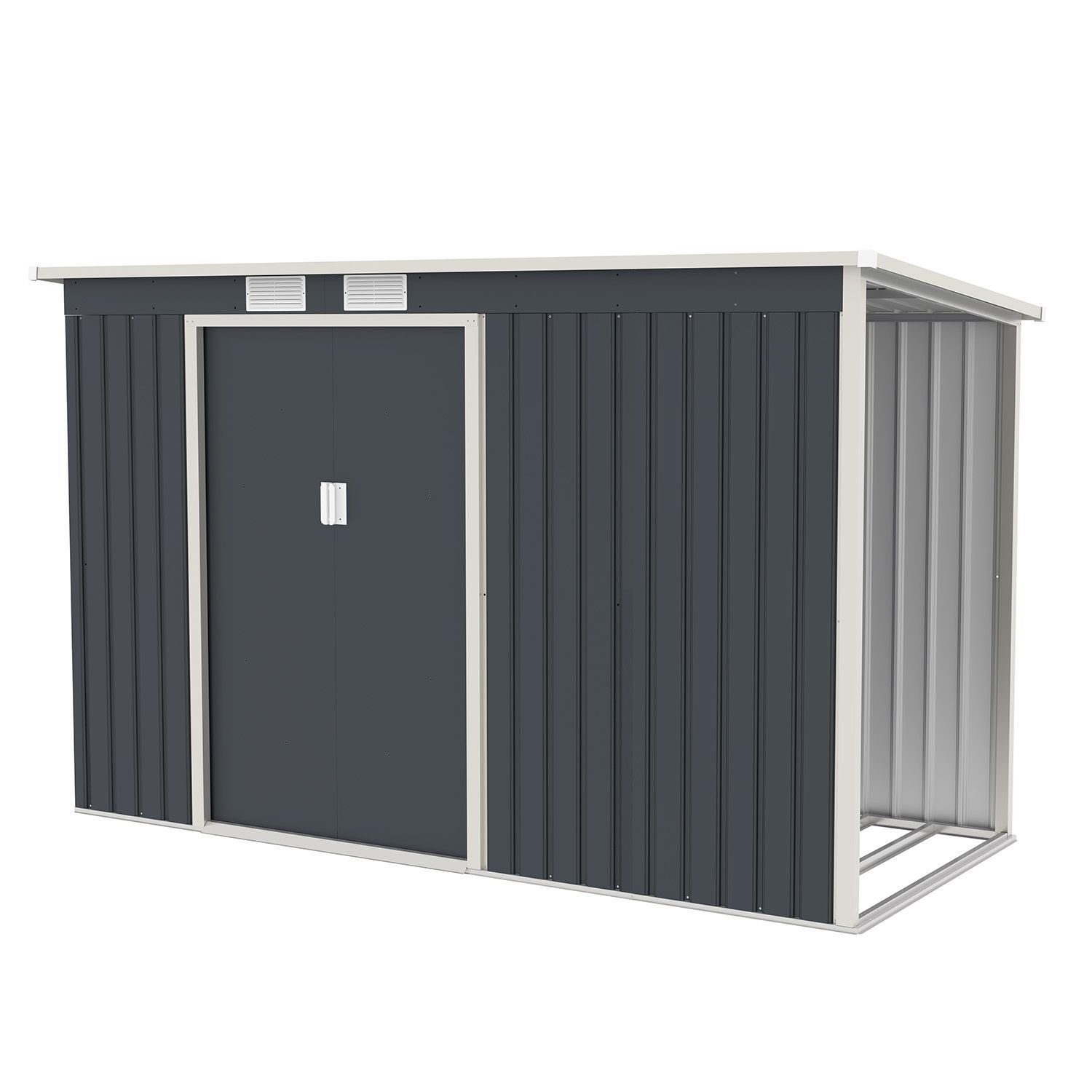 Juskys Gartenhaus M rechts, BxT: 278x130 cm, mit Holzunterstand rechts & Fu günstig online kaufen