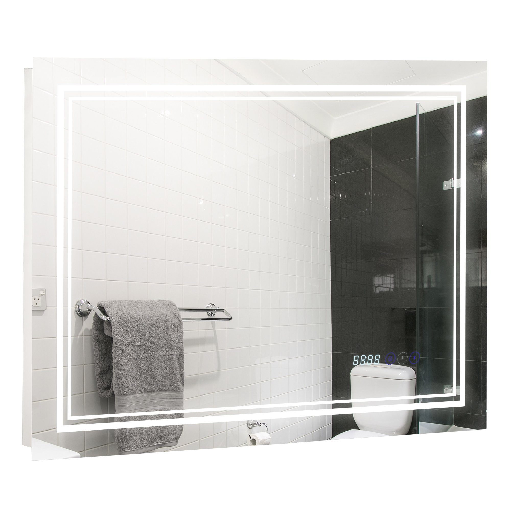 kleankin Spiegelschrank Wandschrank mit 3 Wohnen & Einrichten Wohnaccessoires Spiegel Badspiegel 