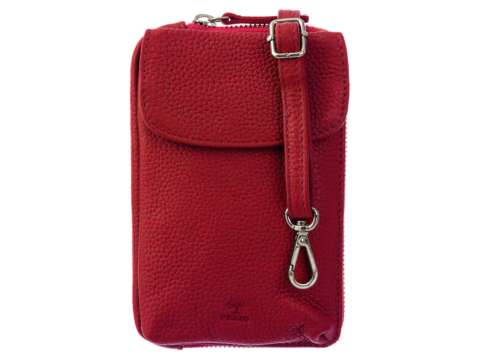 Prato Umhängetasche LM AJ08 Asif Rindleder geprägt Handy Umhängetasche (ein Stück, 1-tlg., ca. B/H/T 11/18/2 cm), Modern