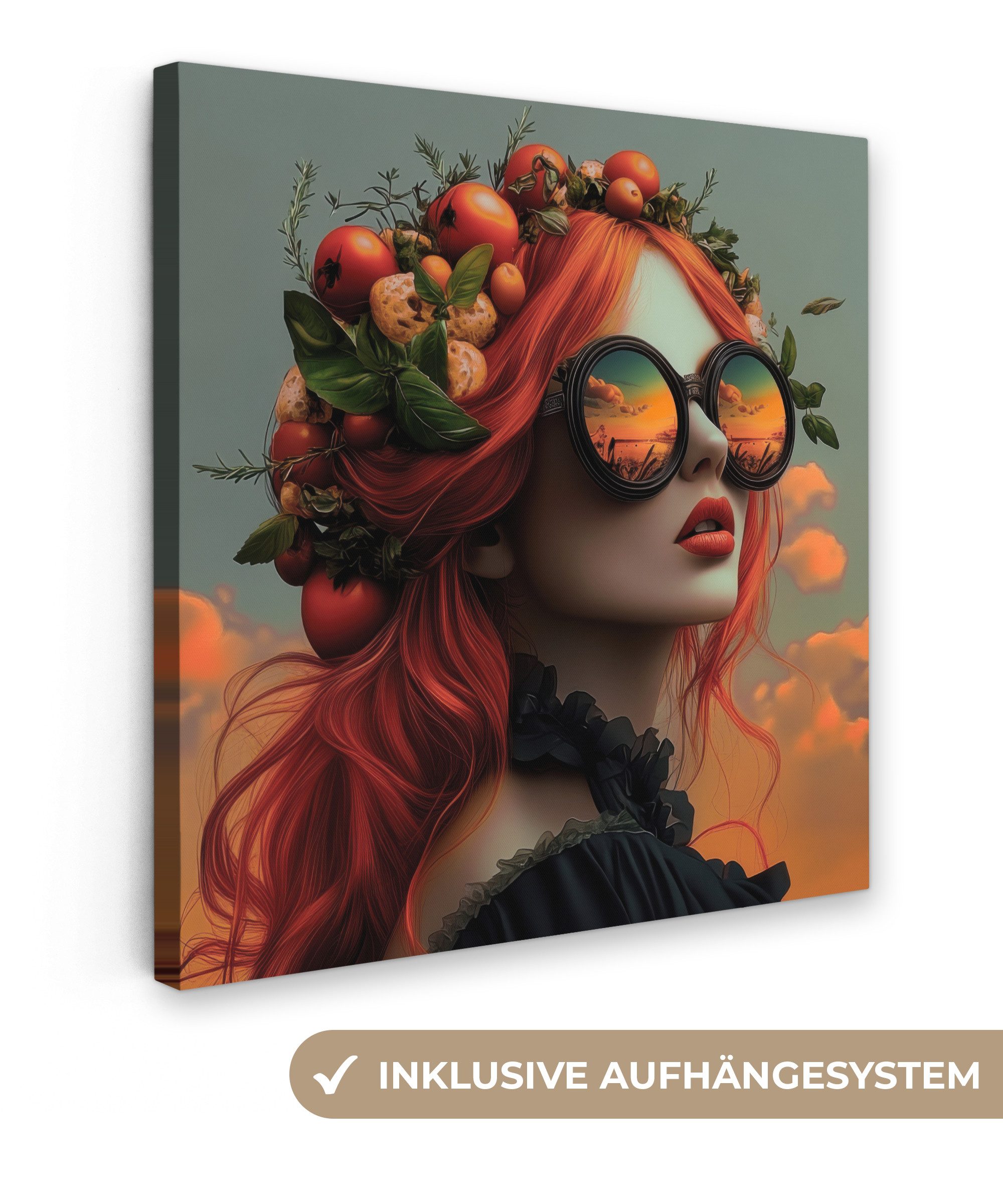 OneMillionCanvasses® Leinwandbild Frau - Krone - günstig online kaufen