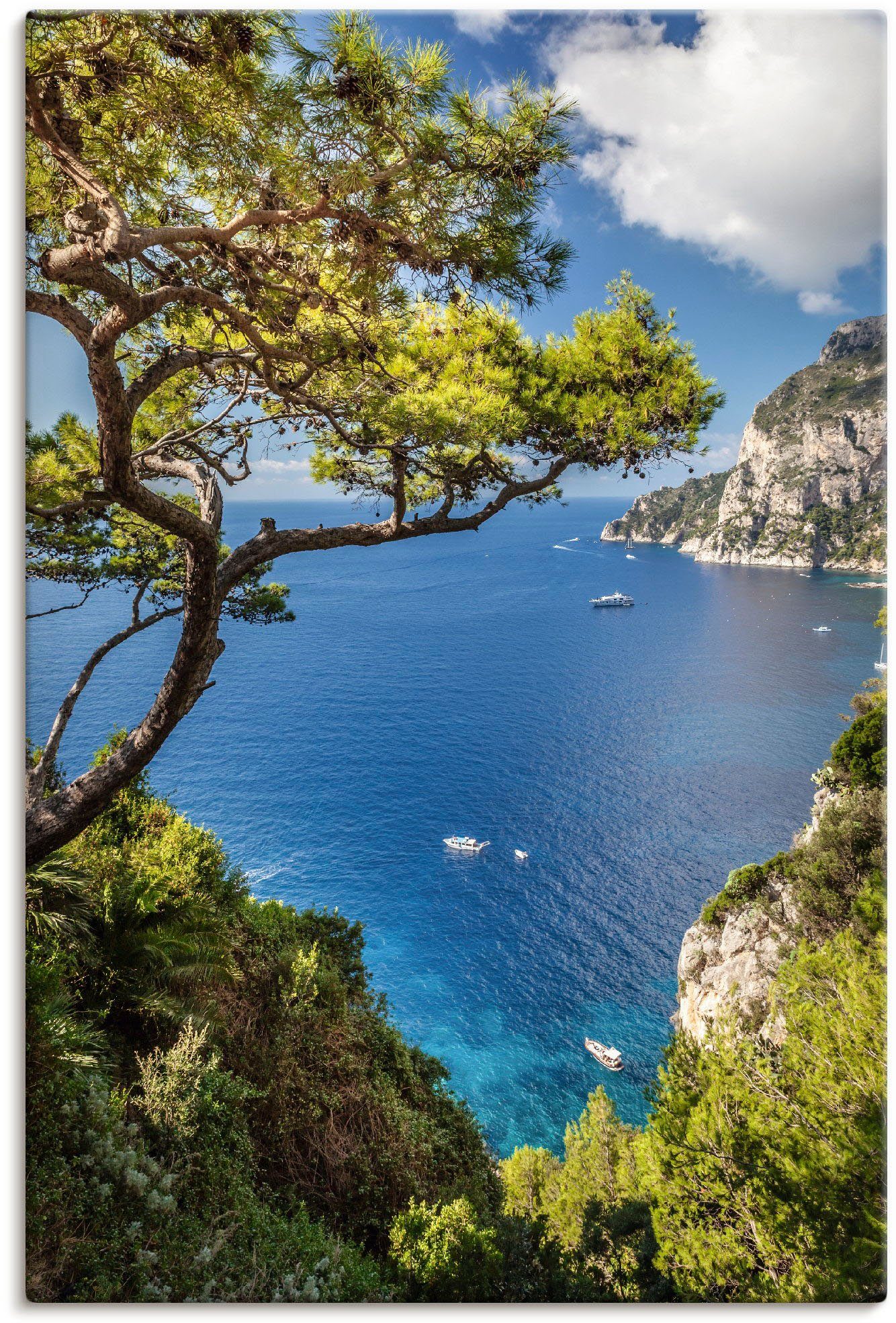 Artland Wandbild »Punta de Masullo, Insel Capri, Italien«, Meer Bilder (1 Stück), in vielen Größen & Produktarten - Alubild / Outdoorbild für den Außenbereich, Leinwandbild, Poster, Wandaufkleber / Wandtattoo auch für Badezimmer geeignet-Otto