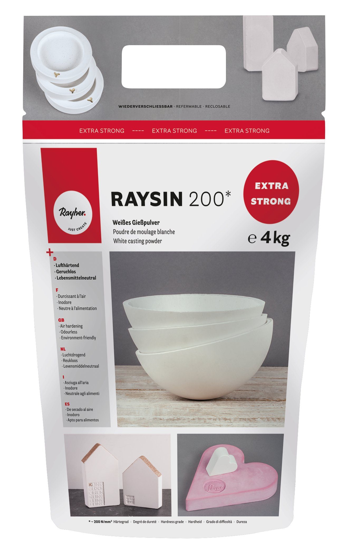 Rayher Modelliermasse Gießpulver Raysin 200, weiß